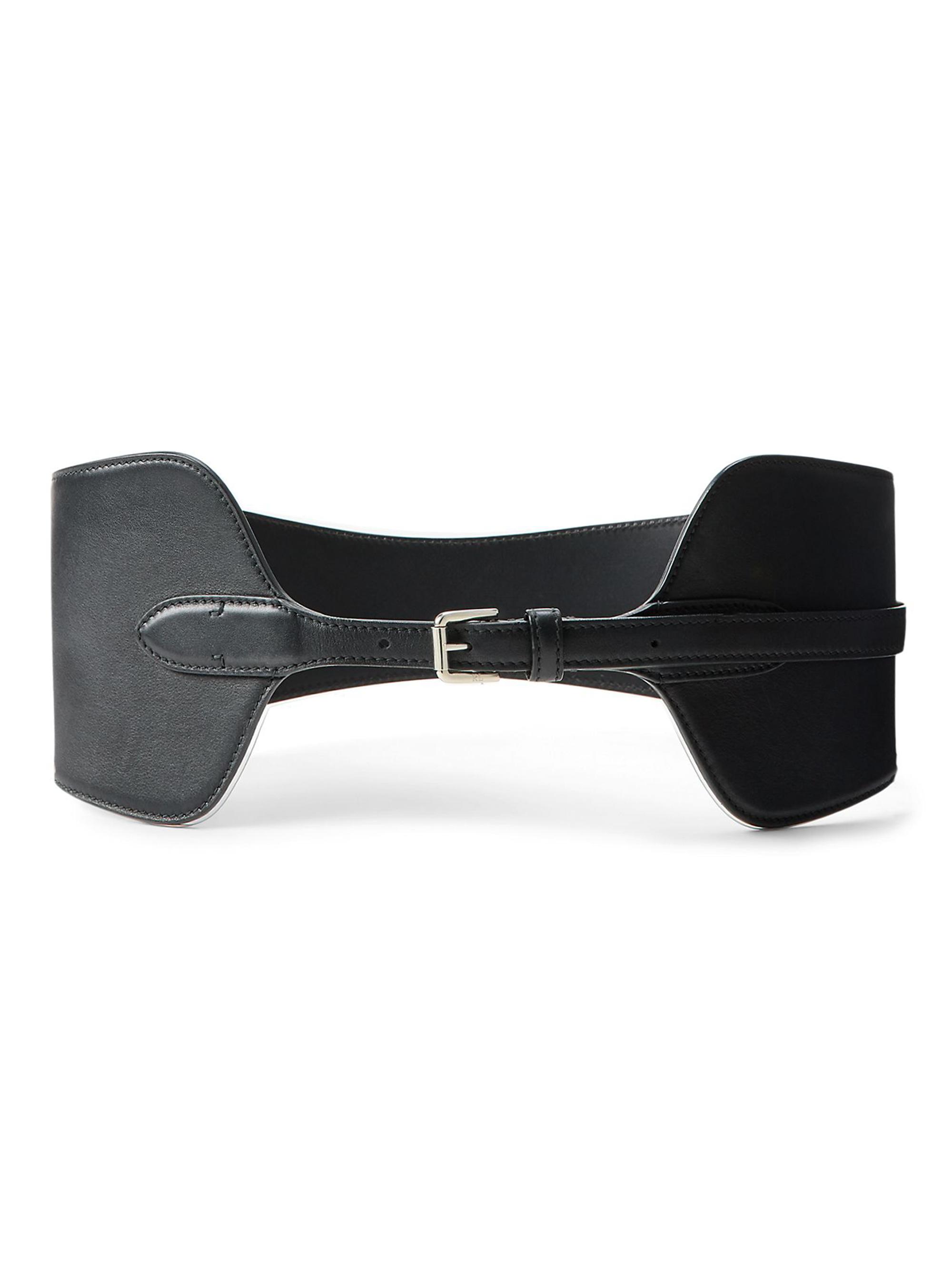 Ralph Lauren Collection Women's Corset Leather Belt - Black