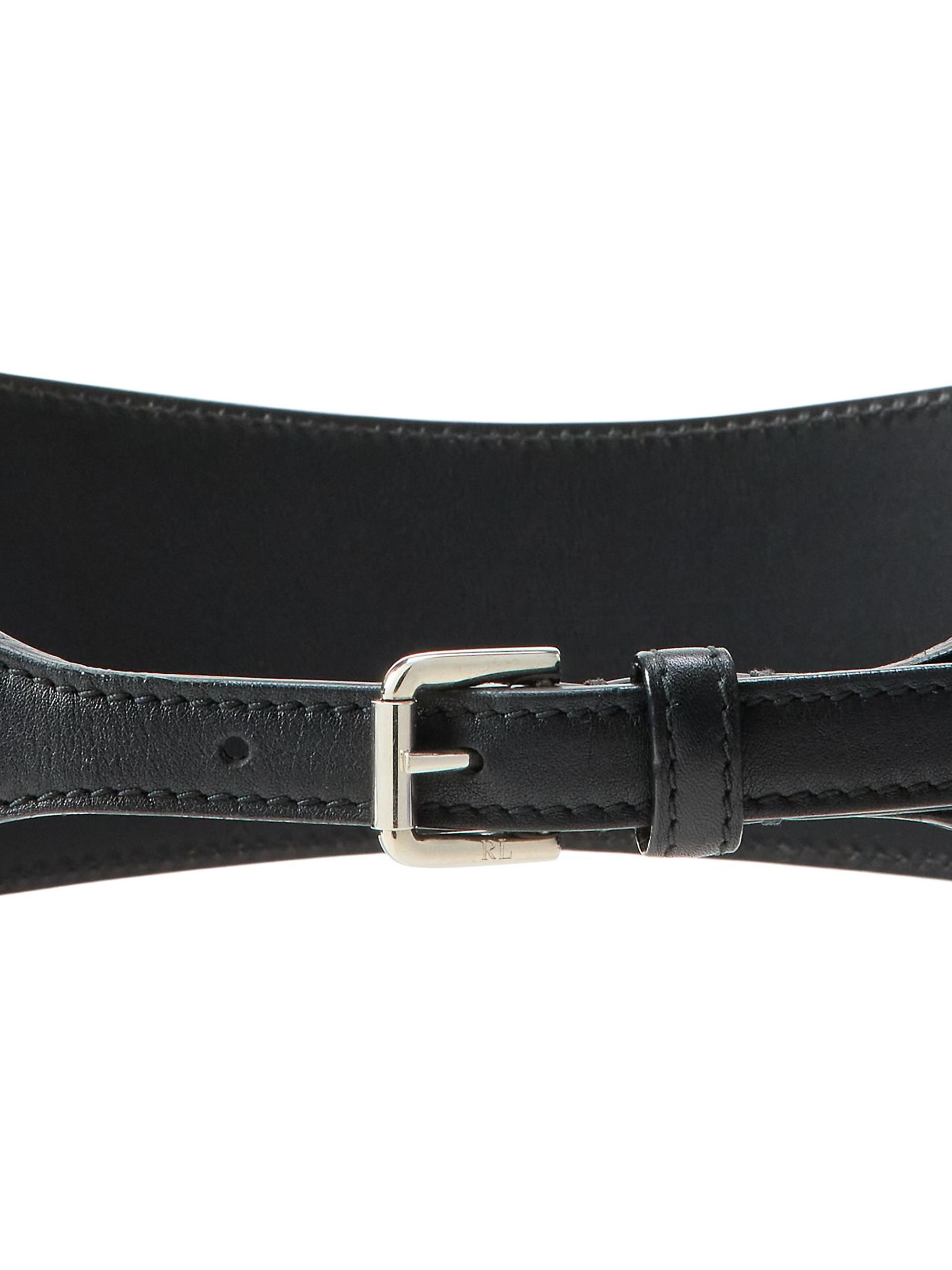 ? Lauren Ralph Lauren Black Leather Corset Waist Belt Medium ? 0400024686038_BLACK?wid=600&  main image 3