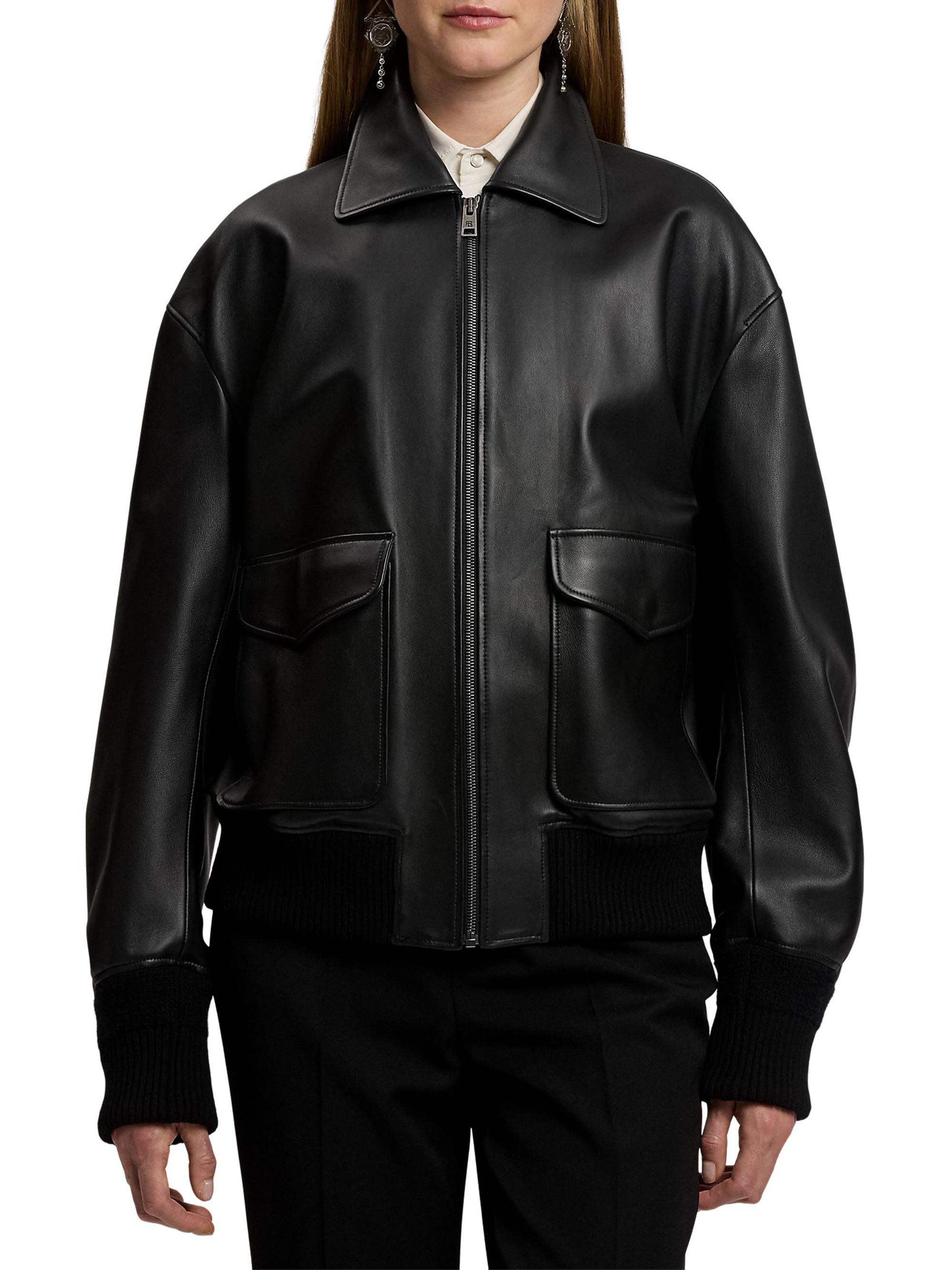Ralph Lauren Collection Coale Leather Bomber Jacket | Saks Fifth