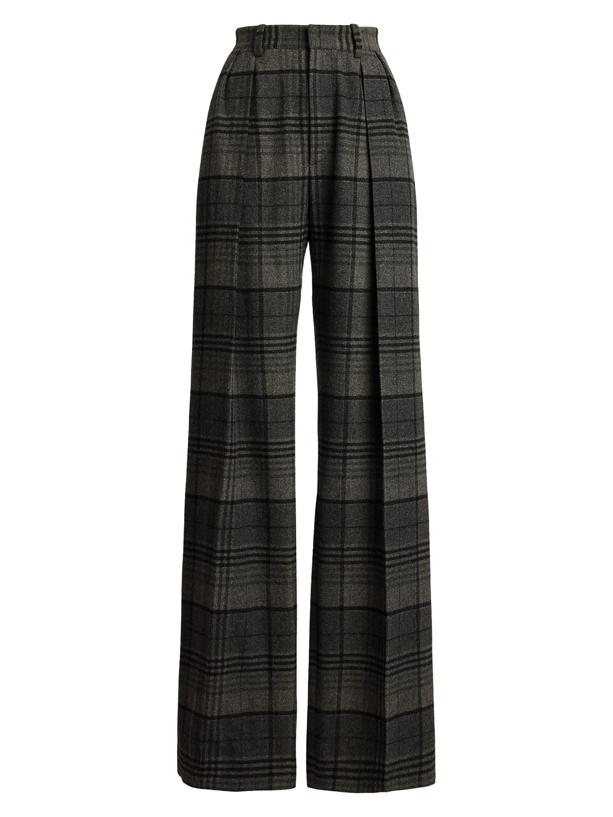Ralph Lauren Collection Women's Jody Plaid Wool Pants - Grey Black