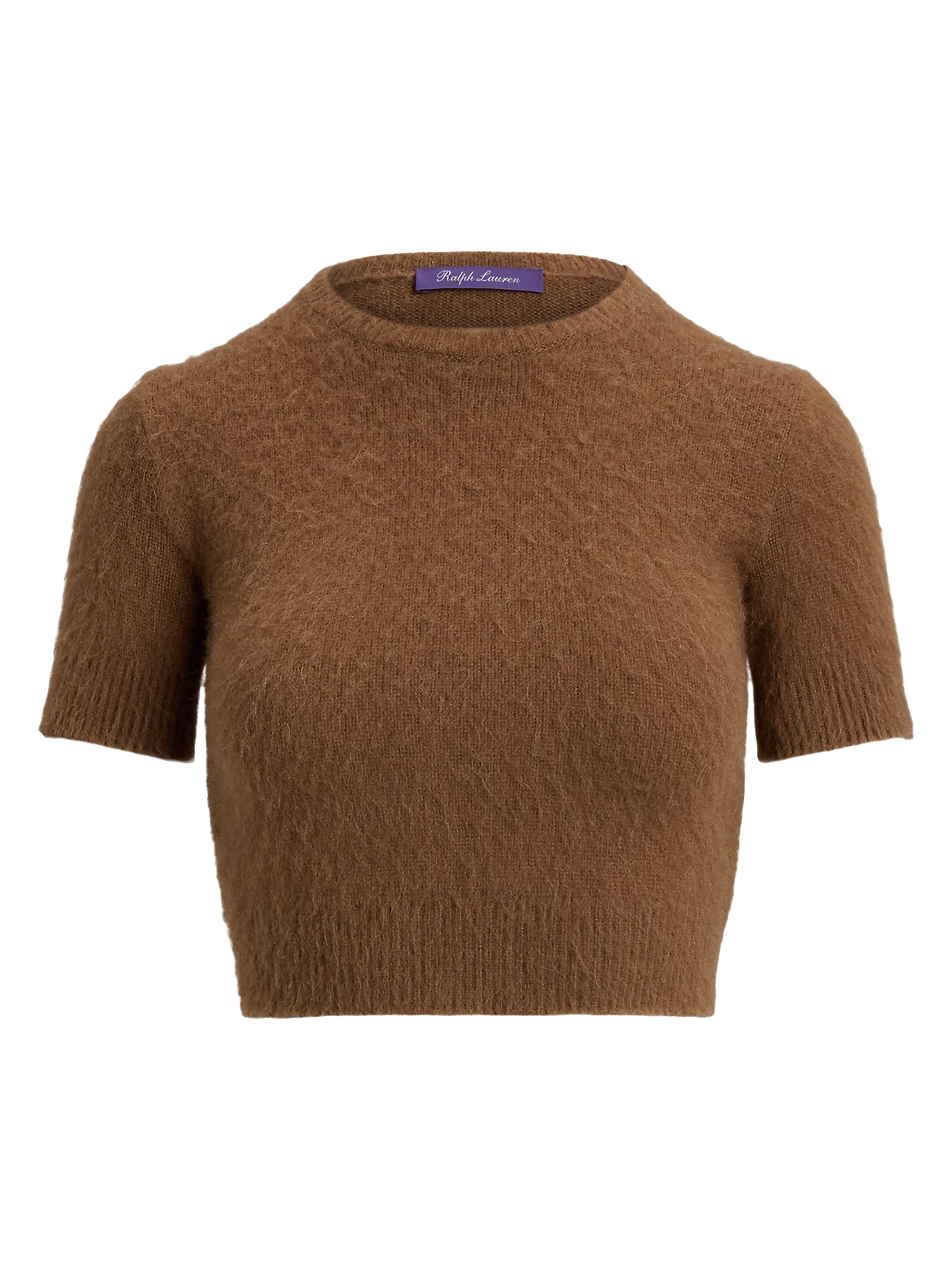 Ralph Lauren Collection Women's Cashmere-Alpaca Wool Crop Sweater - Cognac