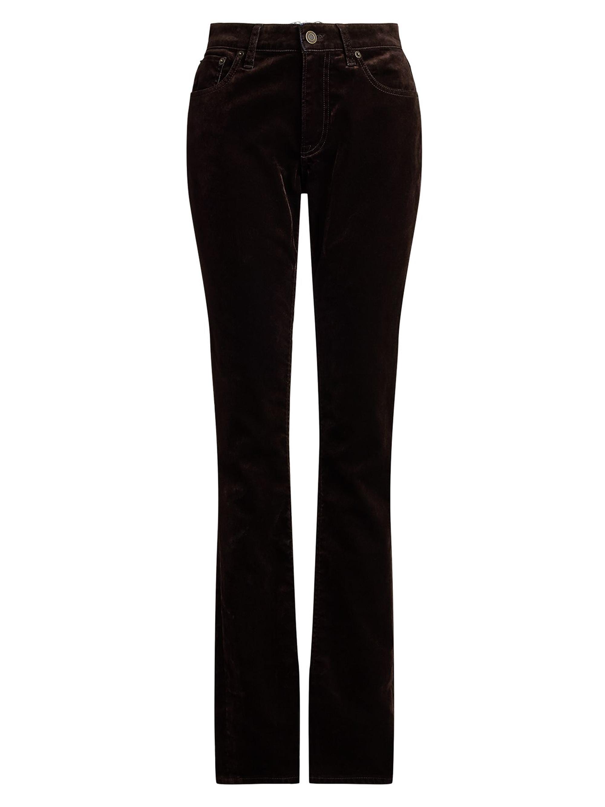 Ralph Lauren Collection Women's Seth Stretch-Velvet Skinny Pants - Dark Brown
