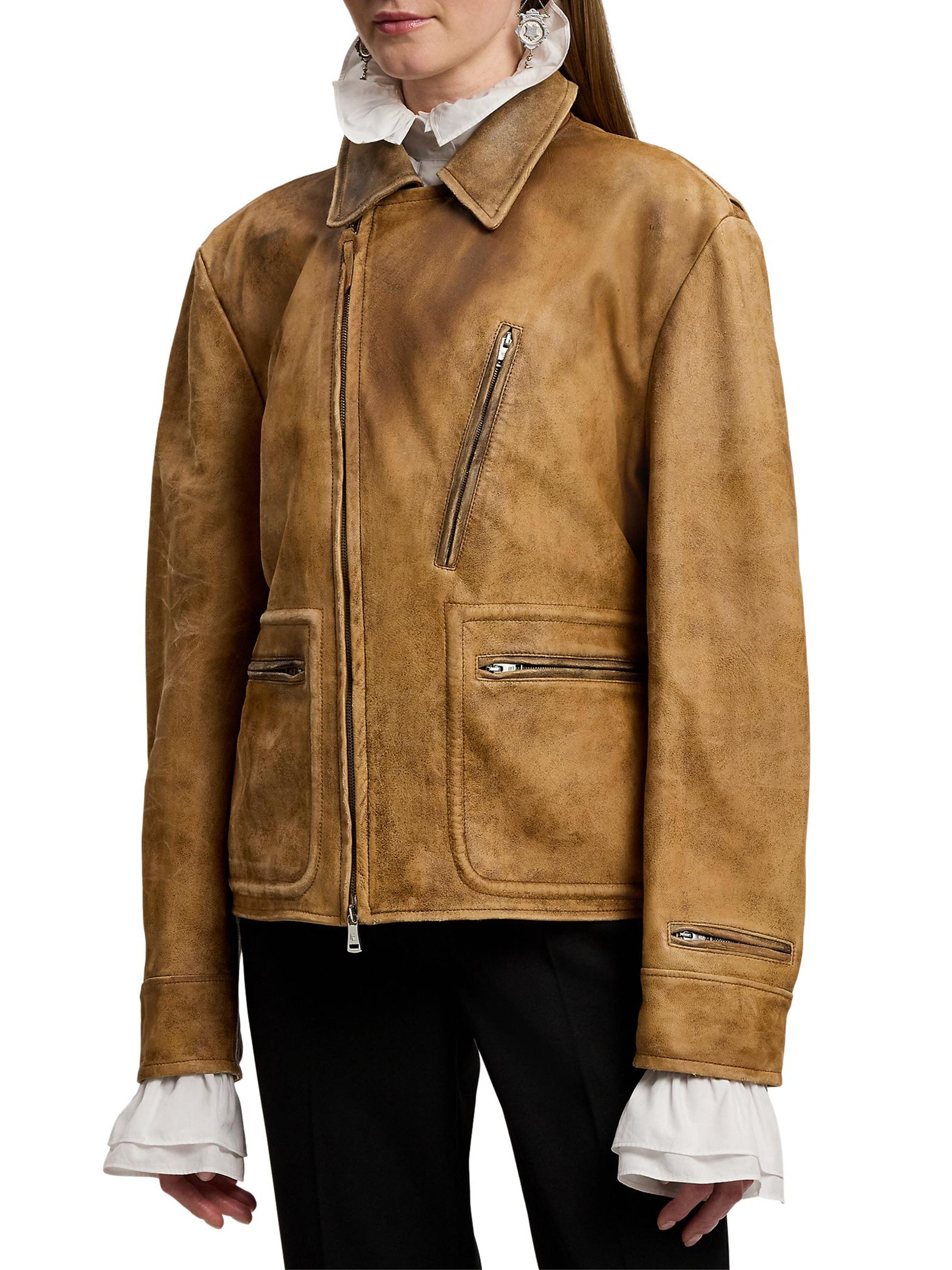 Ralph Lauren Collection Gibbons Leather Moto Jacket | Saks Fifth