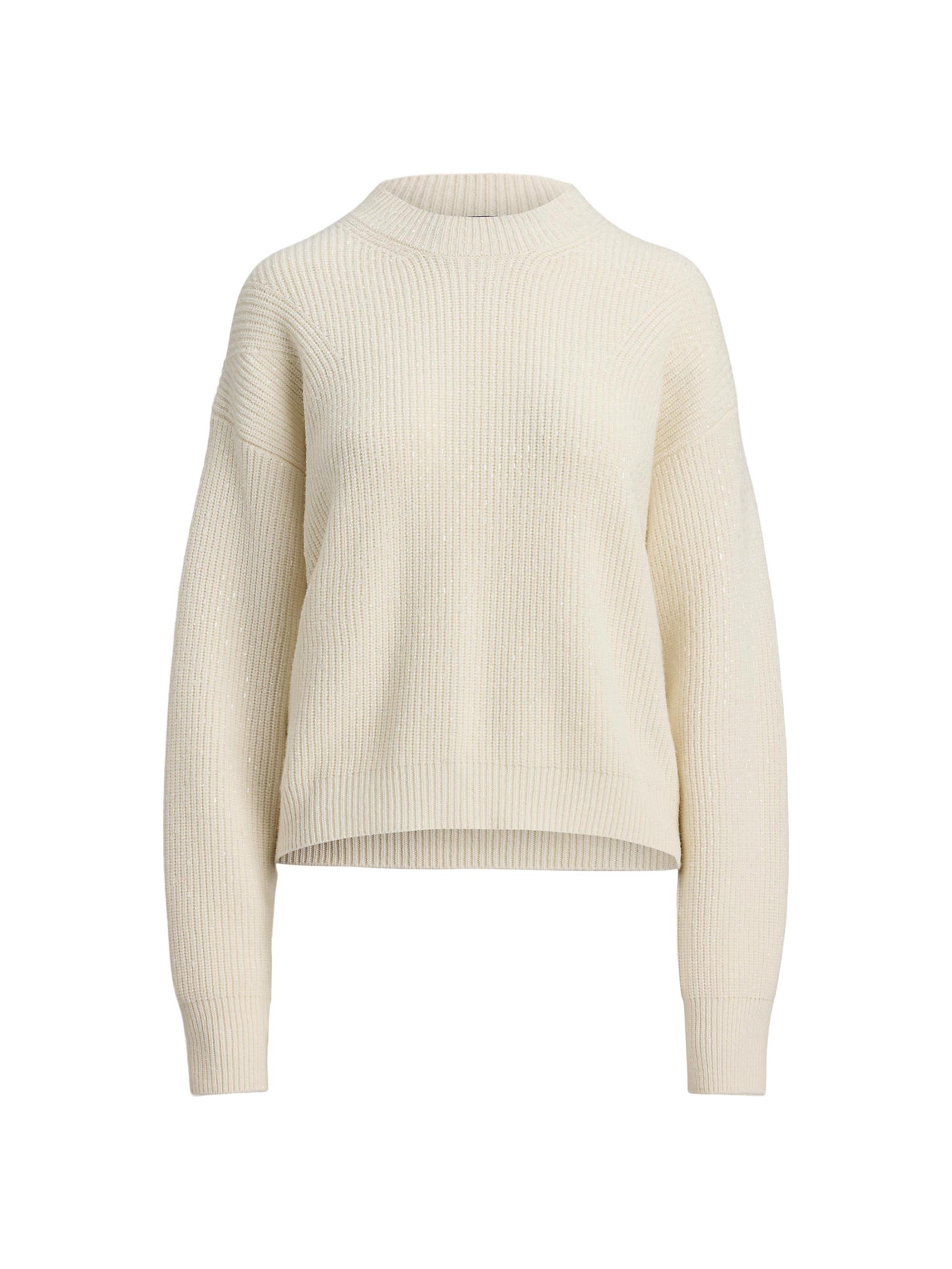 Ralph Lauren Collection Women's Embellished Cashmere Sweater - Cream