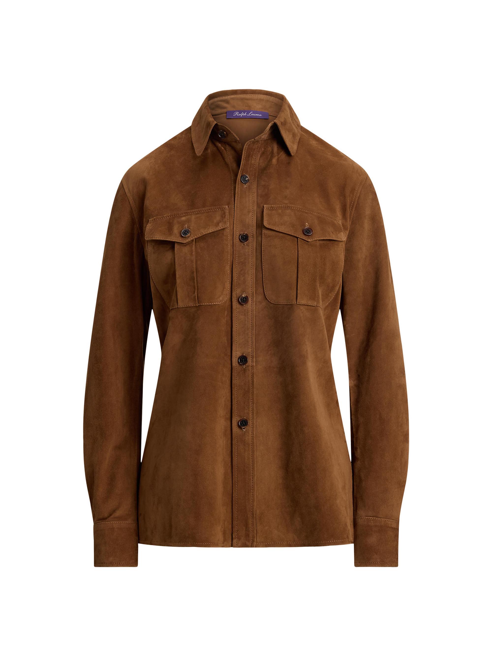 Ralph Lauren Collection Women's Landry Lightweight Suede Shirt - Cognac