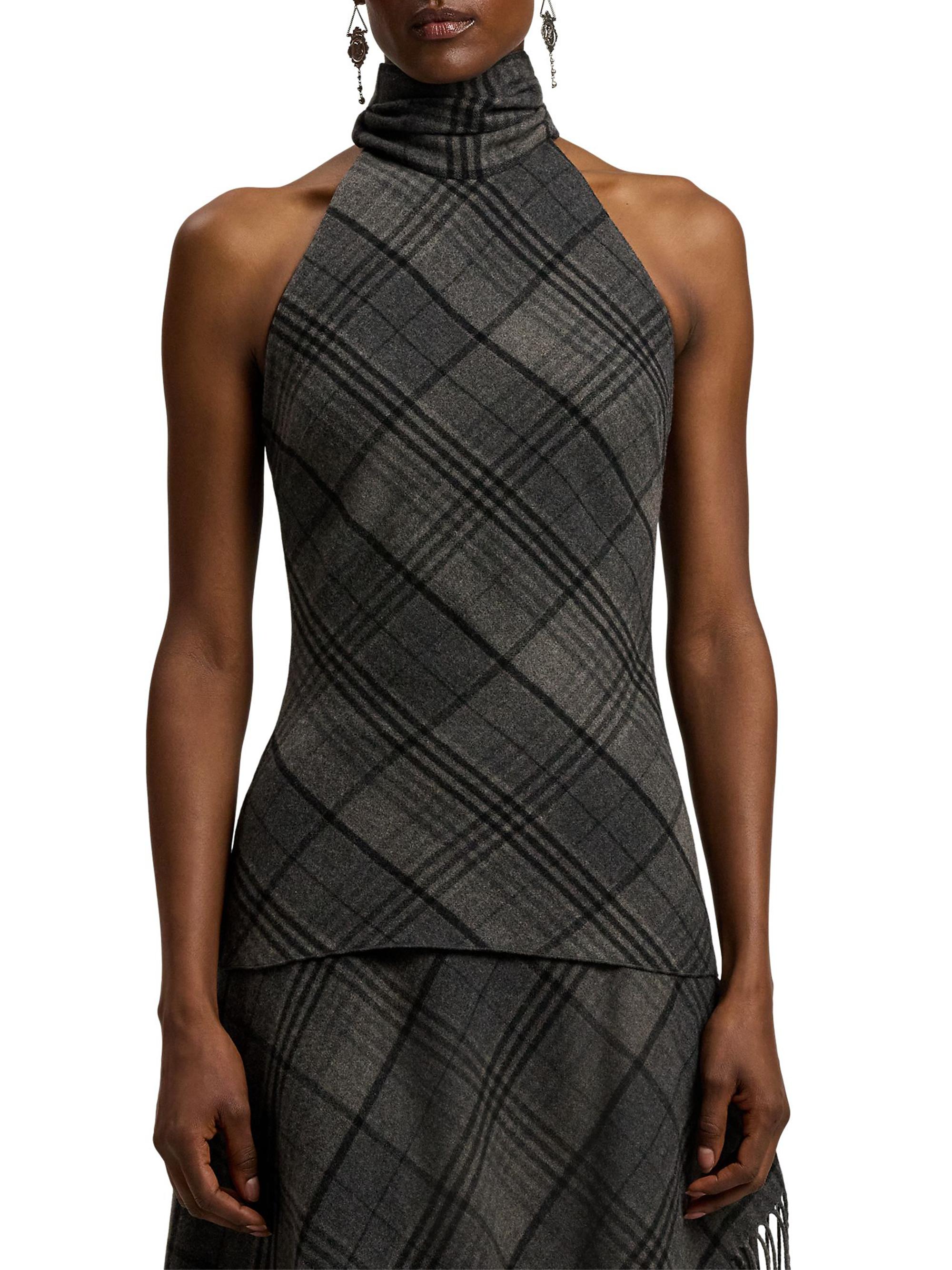 Ralph Lauren Collection Chilton Plaid Sleeveless Wool Top | Saks Fifth  Avenue