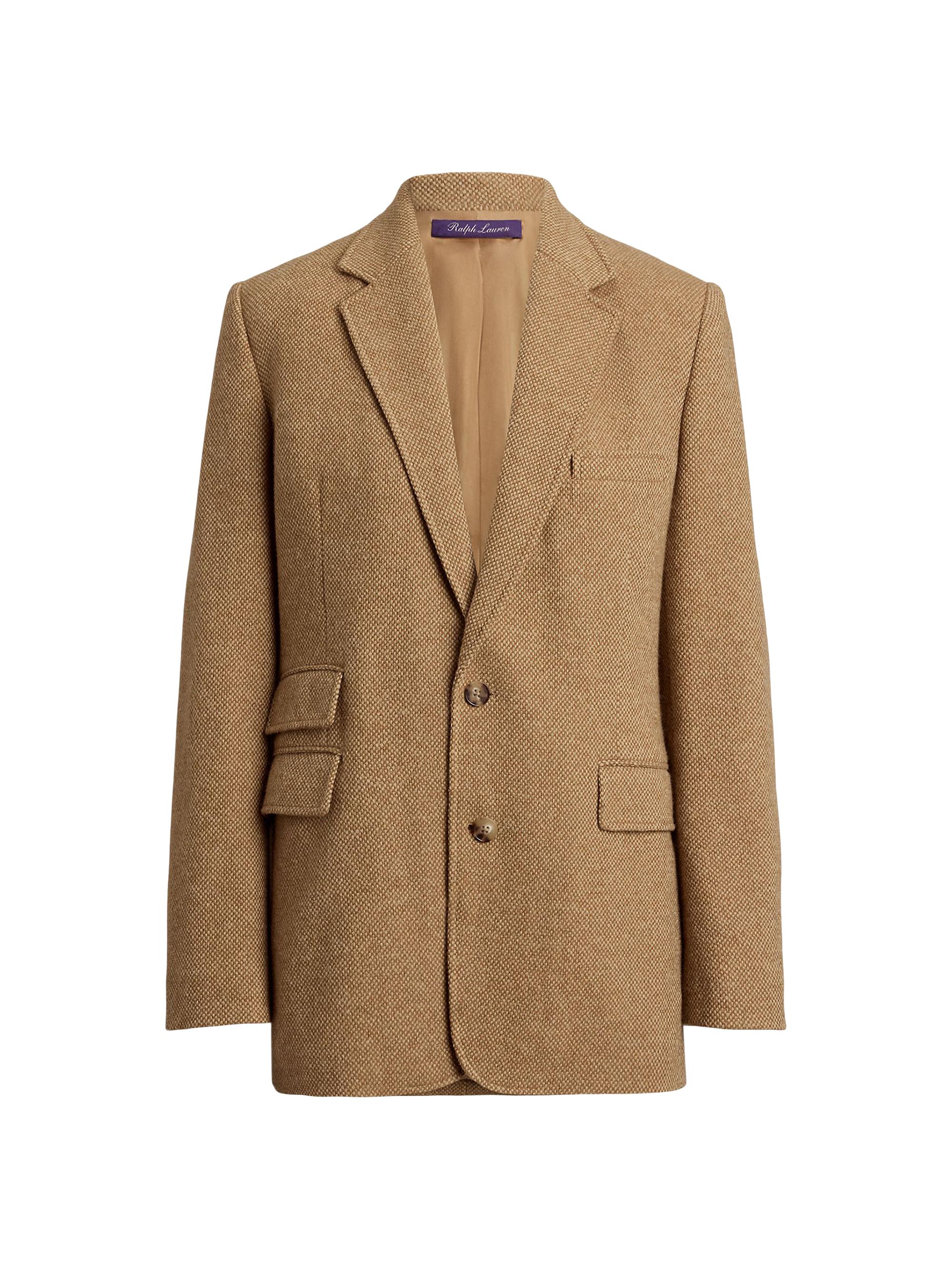 Ralph Lauren Collection Women's Eli Basket-Weave Wool-Cashmere Jacket - Camel Cognac