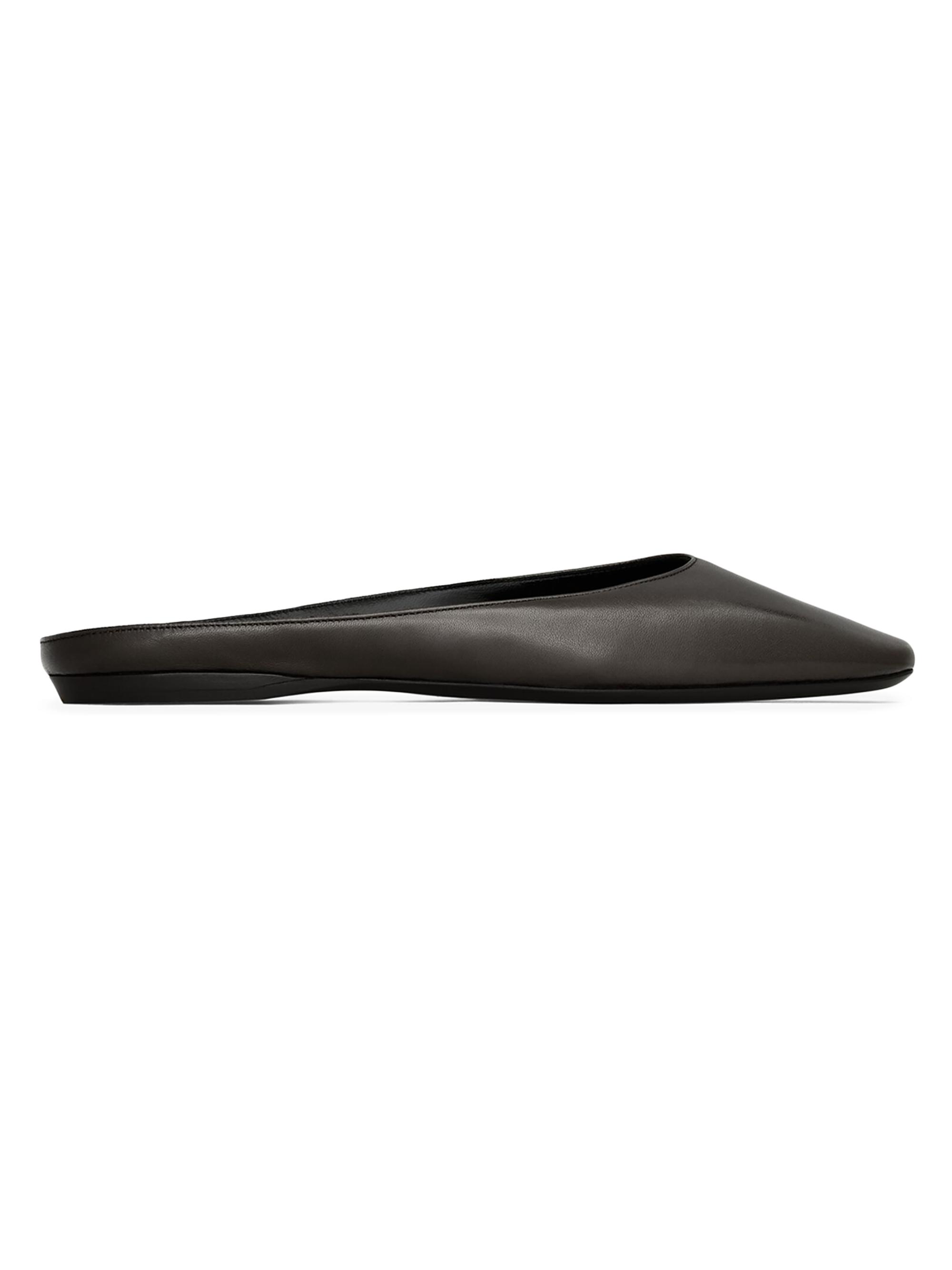 Saint Laurent Women's Lido Slip-ons in Smooth Leather - Eagle Brown