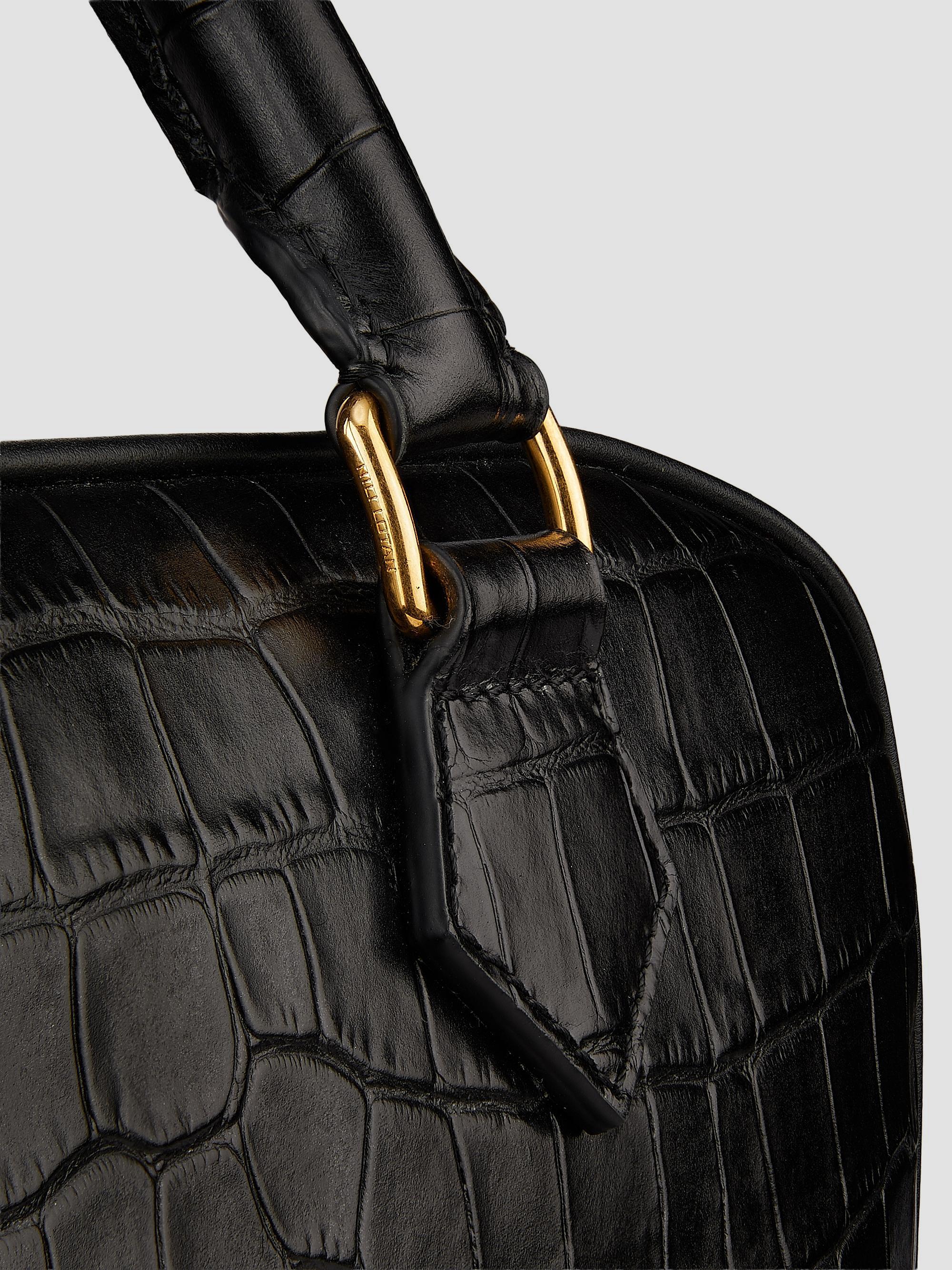 Nili Lotan Jaclyn Croc-Embossed Leather Top Handle Bag | Saks