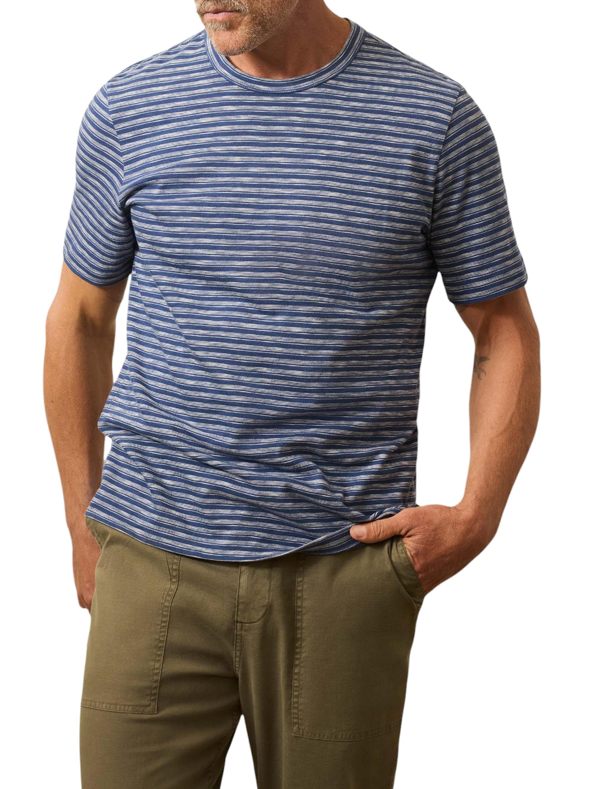 Faherty Brand Men's Sunwashed Cotton T-Shirt - River Rapids Stripe