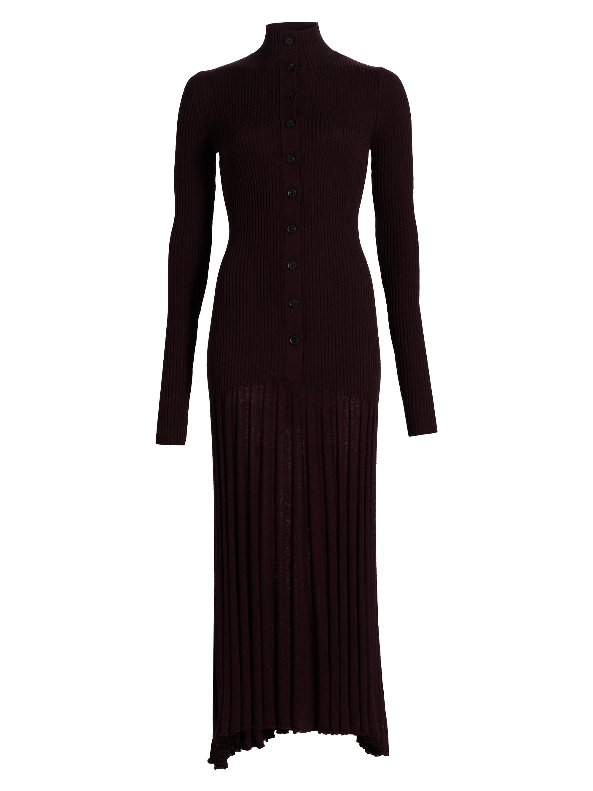 Proenza Schouler Women's Jada Ribbed Merino Maxi Dress - Burgundy