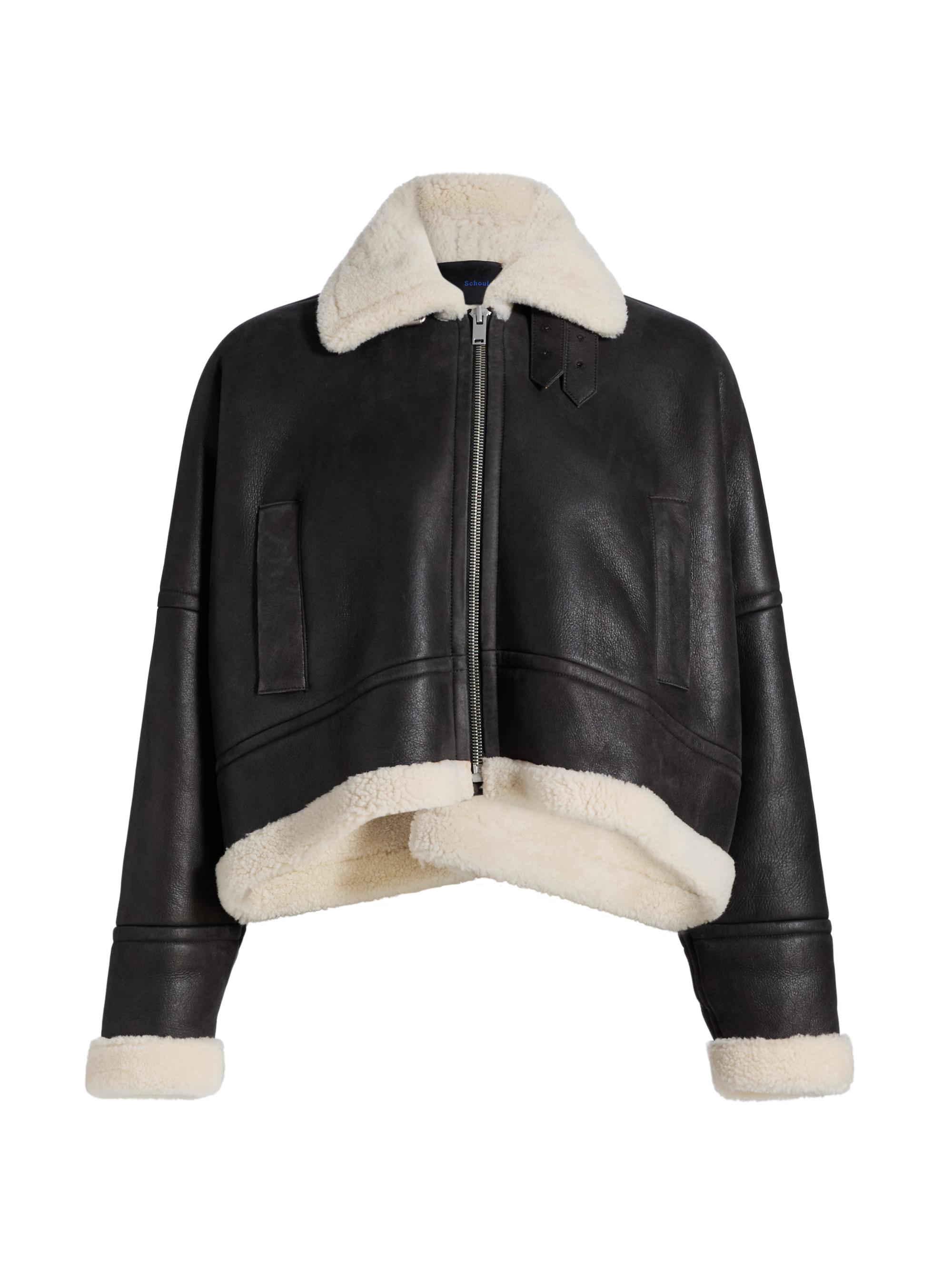Proenza Schouler Women's Alya Shearling & Leather Jacket - Black White
