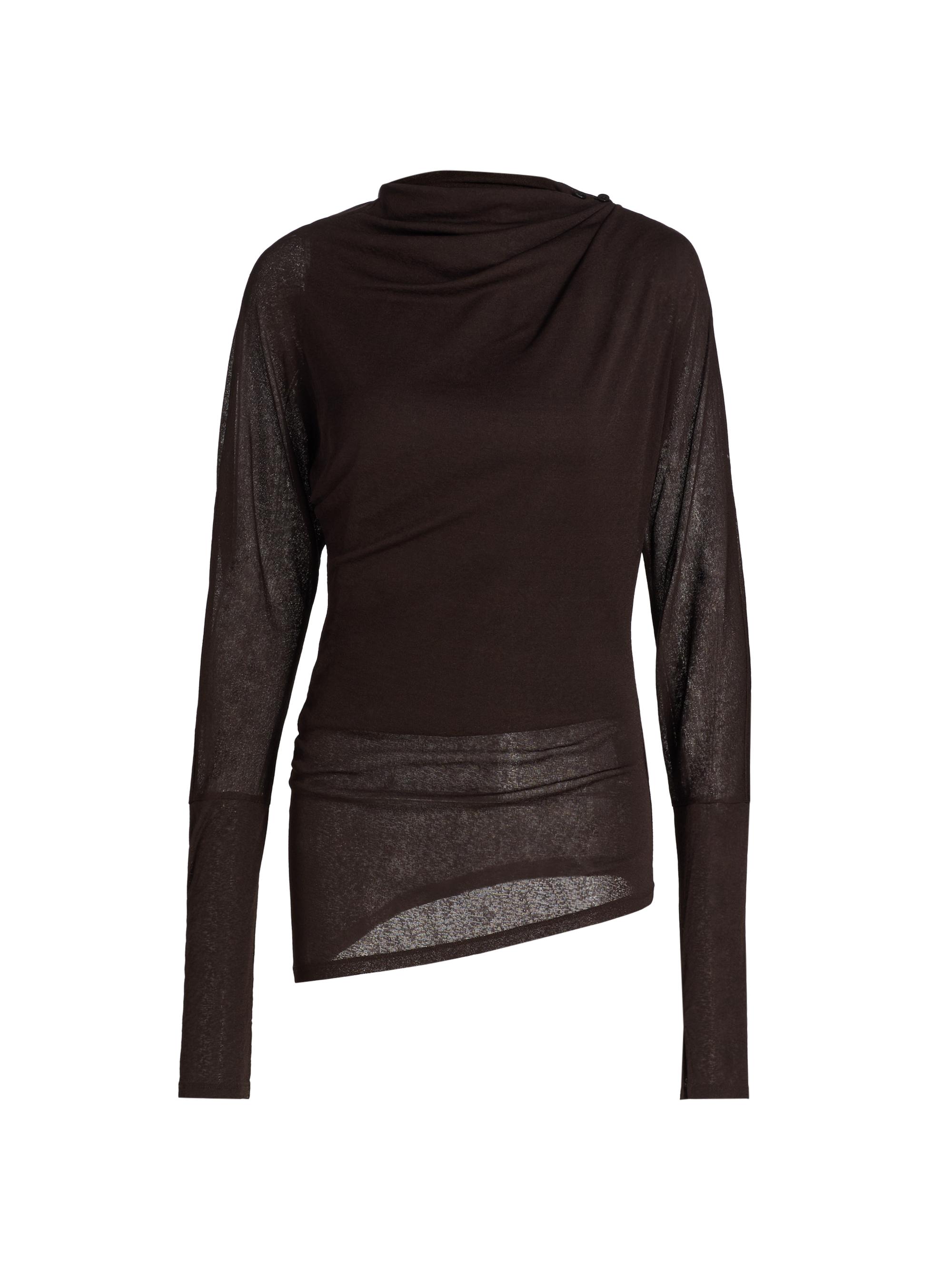 Proenza Schouler Women's Golda Jersey Asymmetric Top - Espresso