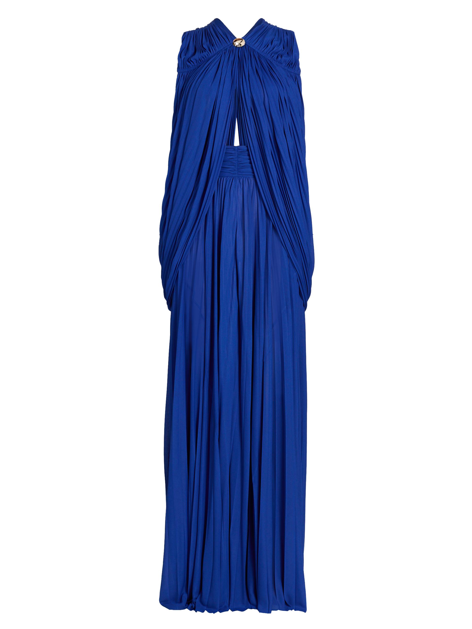 Proenza Schouler Women's Bari Draped Jersey Maxi Dress - Cobalt