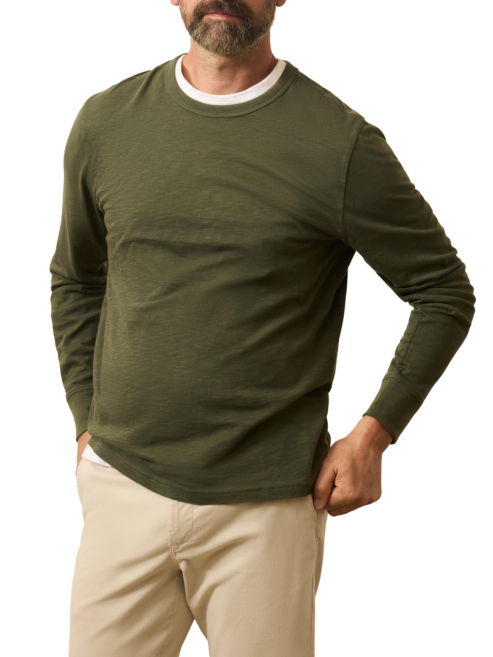 Faherty Brand Men's Sunwashed Long-Sleeve T-Shirt - Fall Evergreen