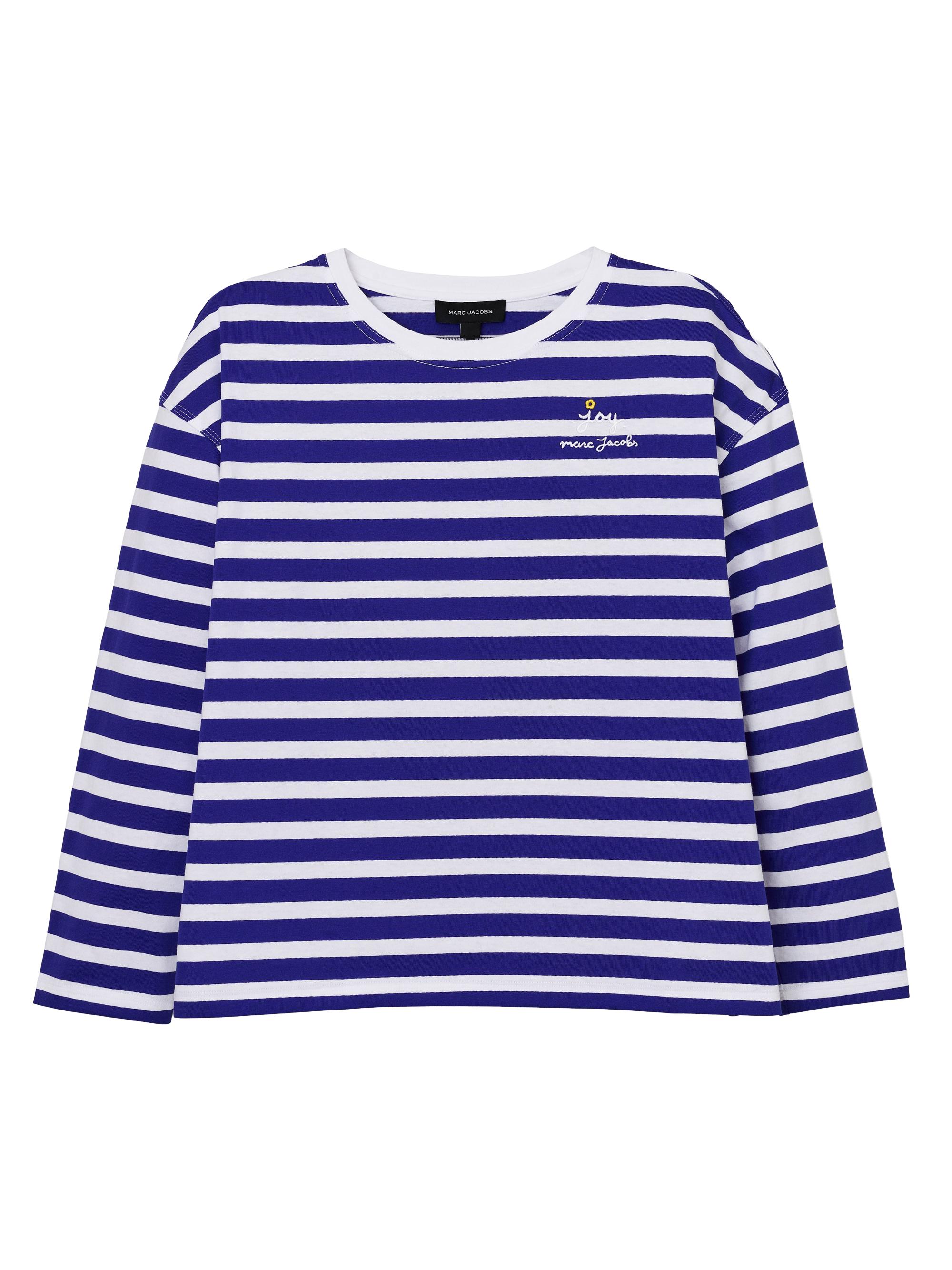 Marc Jacobs Women's Daisy Striped Cotton Oversized T-Shirt - Pansy White