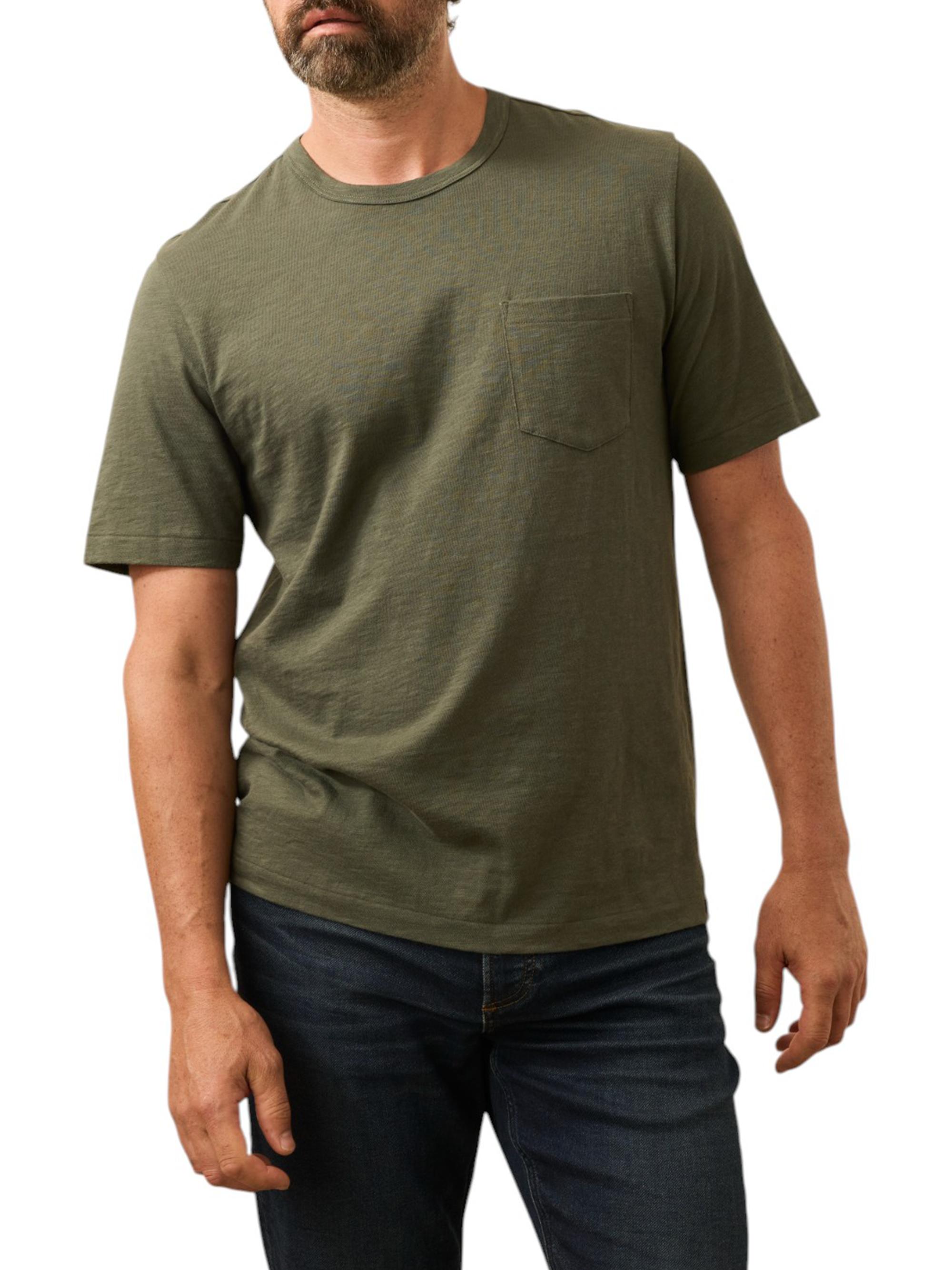 Faherty Brand Men's Sunwashed Pocket T-Shirt - Fall Evergreen