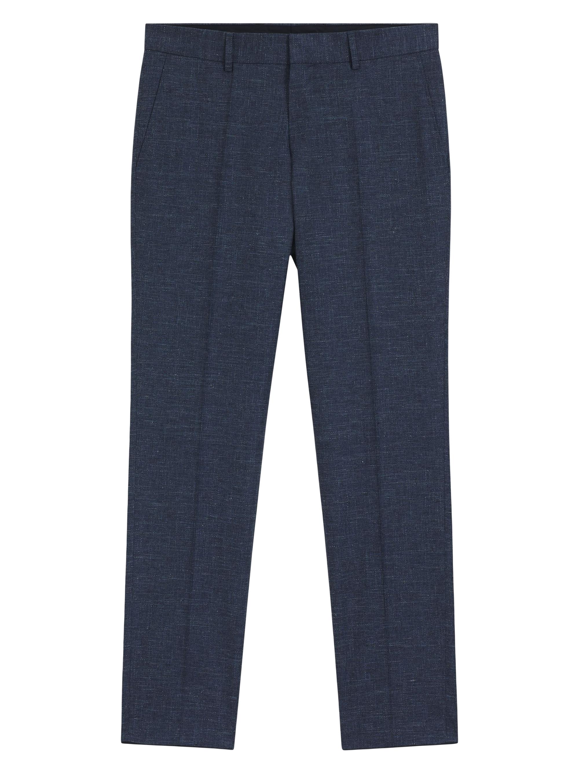 BOSS Men's Slim-Fit Trousers in Patterned Stretch Fabric - Dark Blue