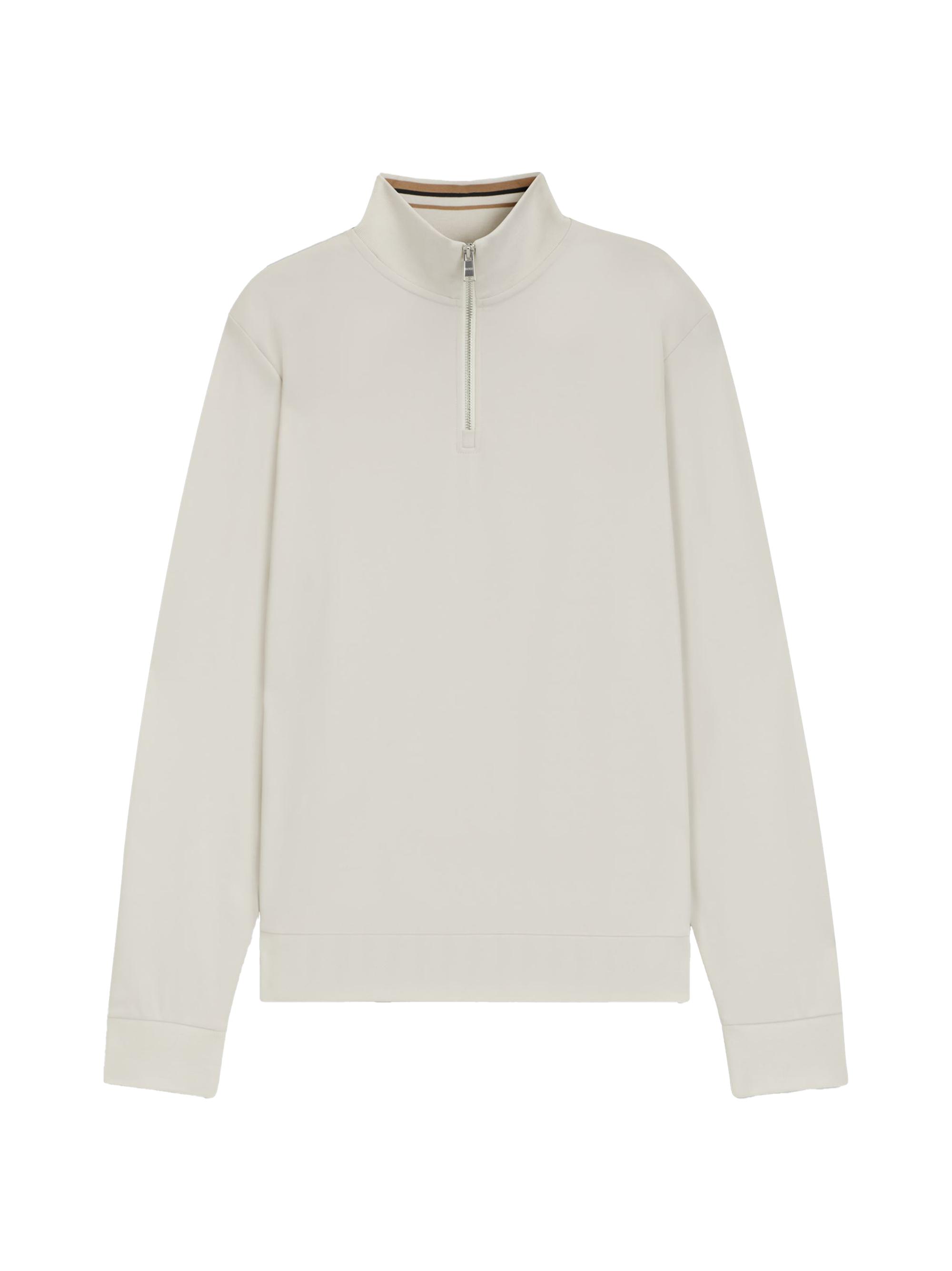 BOSS Men's Zip-Through Sweatshirt - Open White