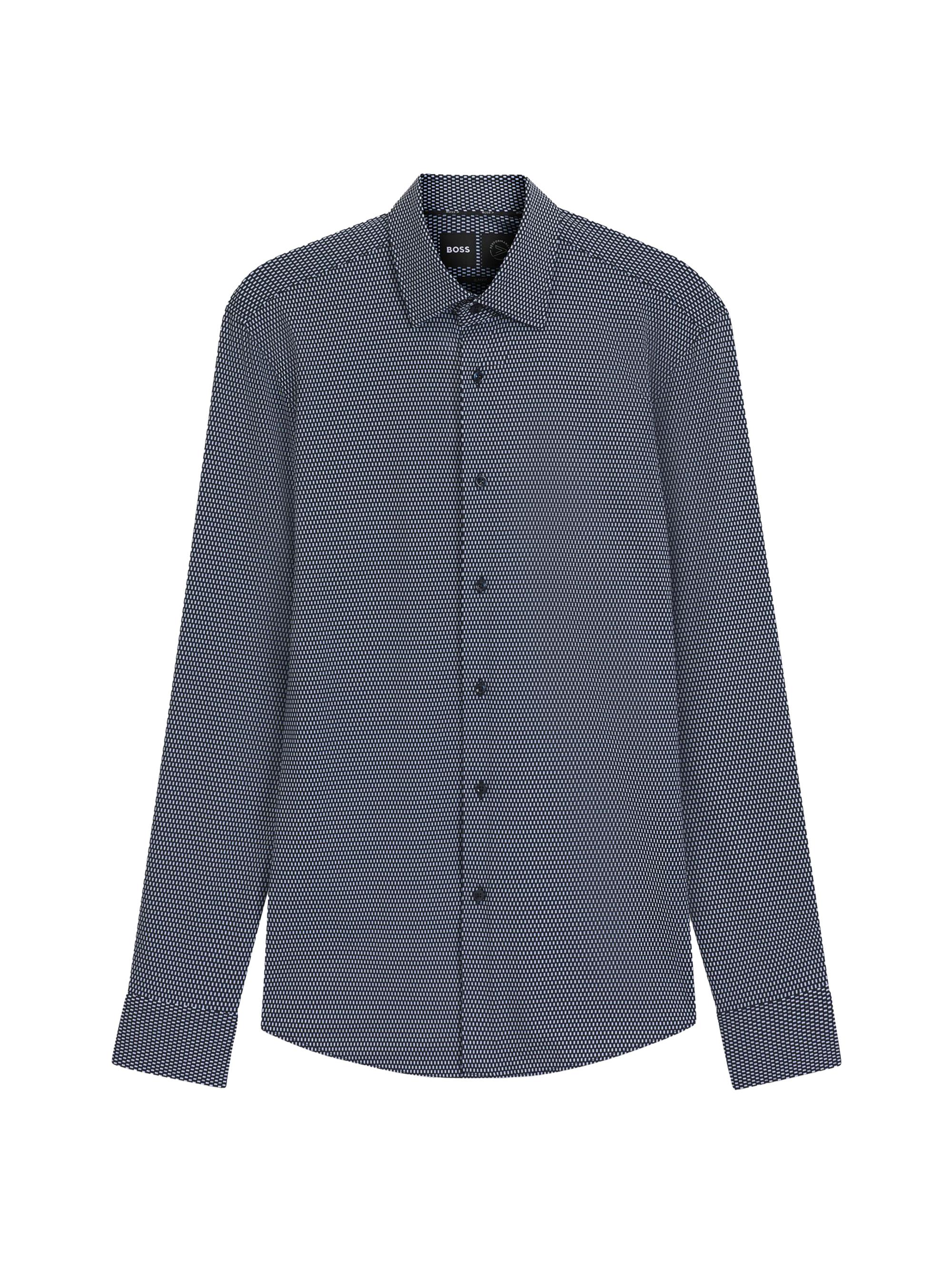 BOSS Men's Slim-Fit Shirt in Italian-Made Performance-Stretch Fabric - Green