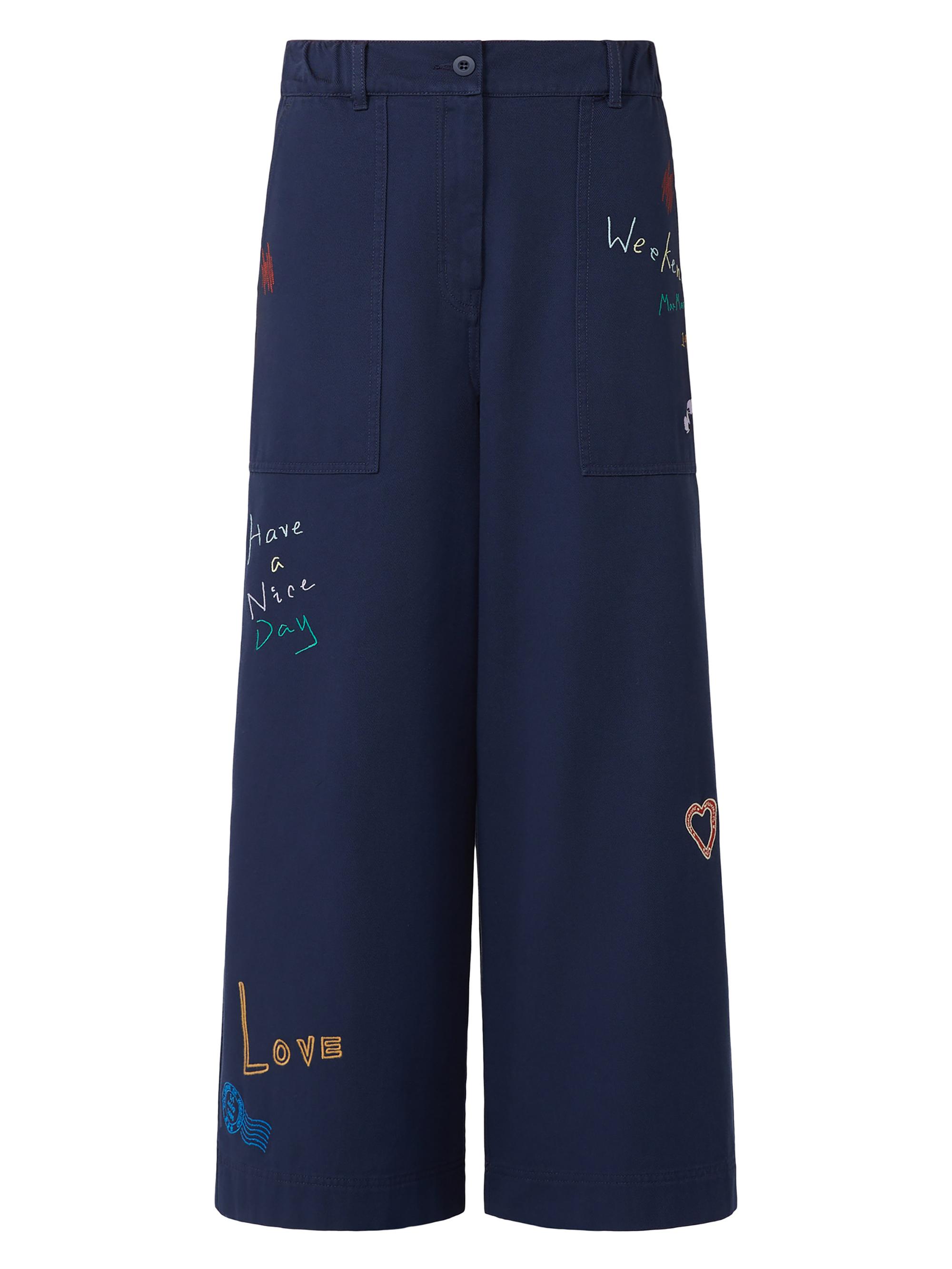 Weekend Max Mara Women's Cotton Drill Trousers - Ultramarine