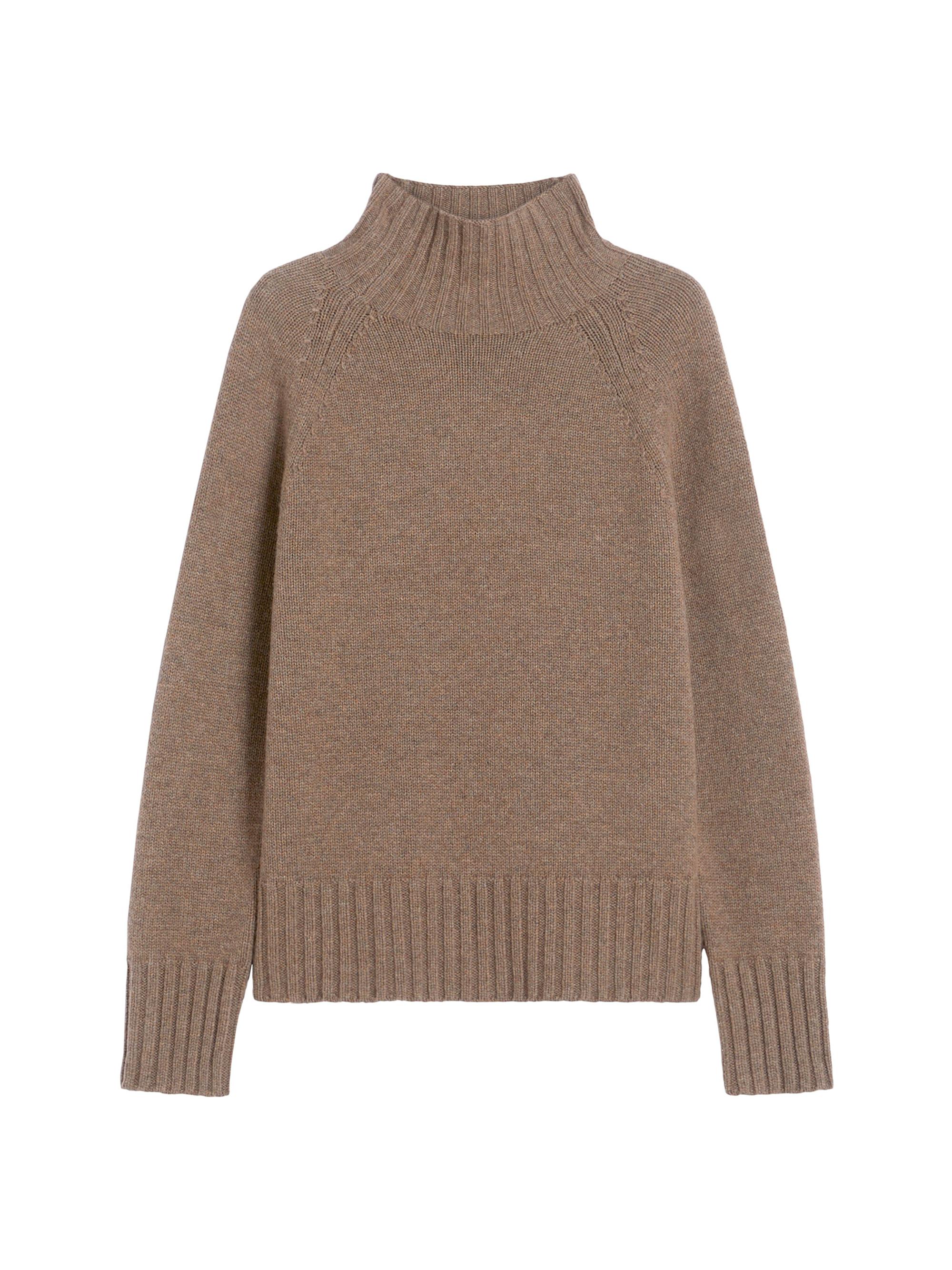 Max Mara Women's Wool and Cashmere Yarn Polo Neck Sweater - Hazelnut Brown
