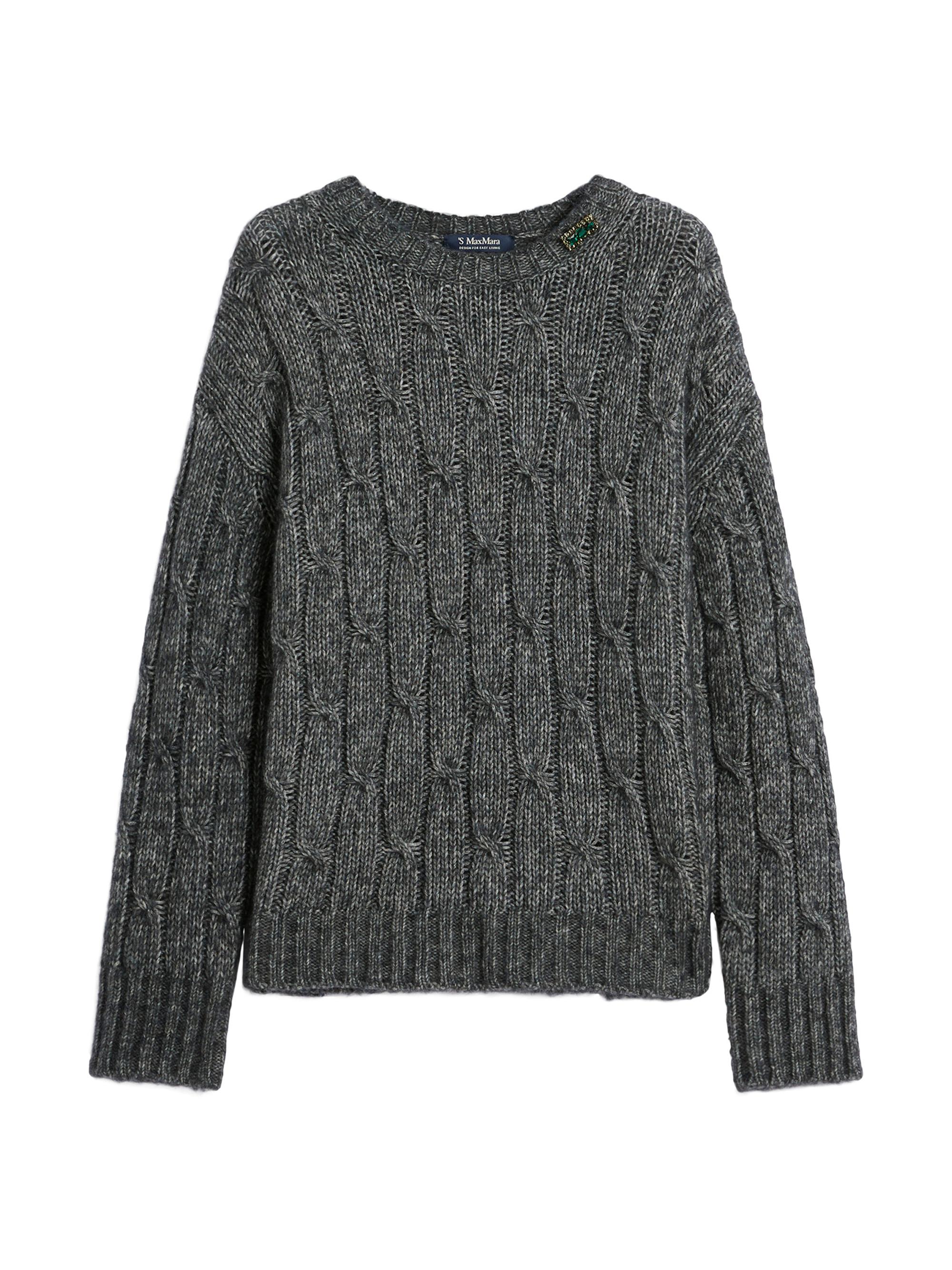 Max Mara Women's Boxy Jumper in Alpaca and Cotton - Dark Grey