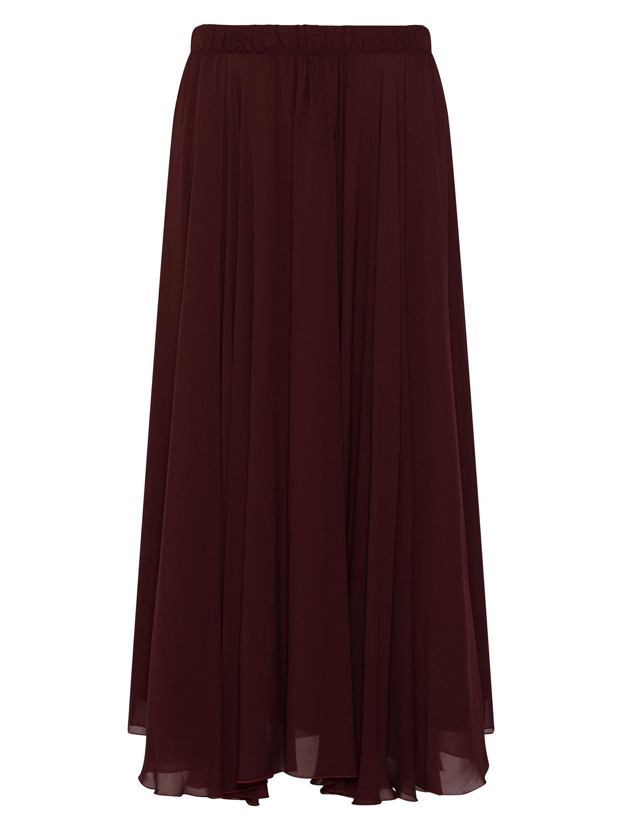 Marella Women's Long Georgette Skirt - Bordeaux