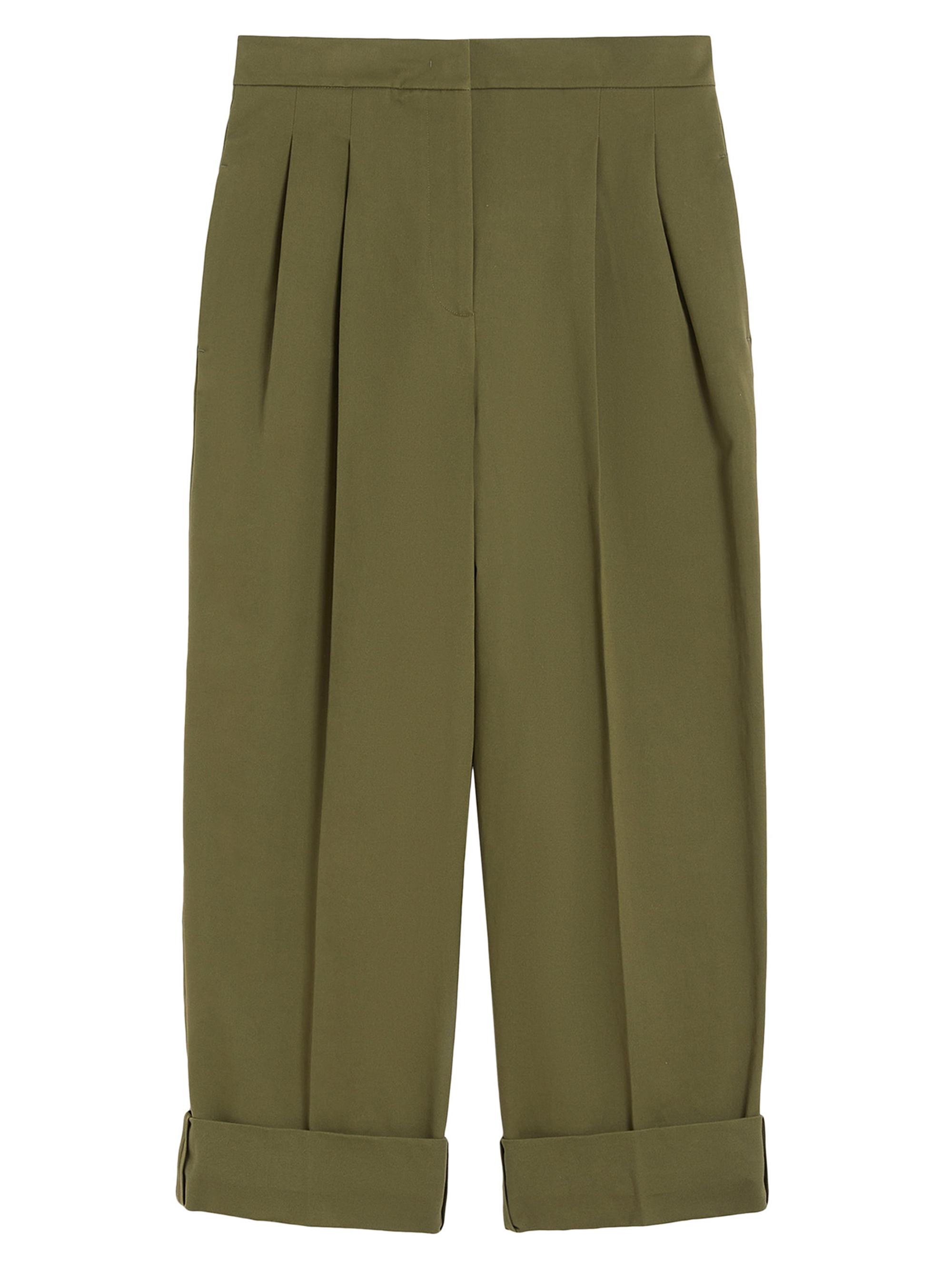 Weekend Max Mara Women's Comfort Gabardine Trousers - Olive Green