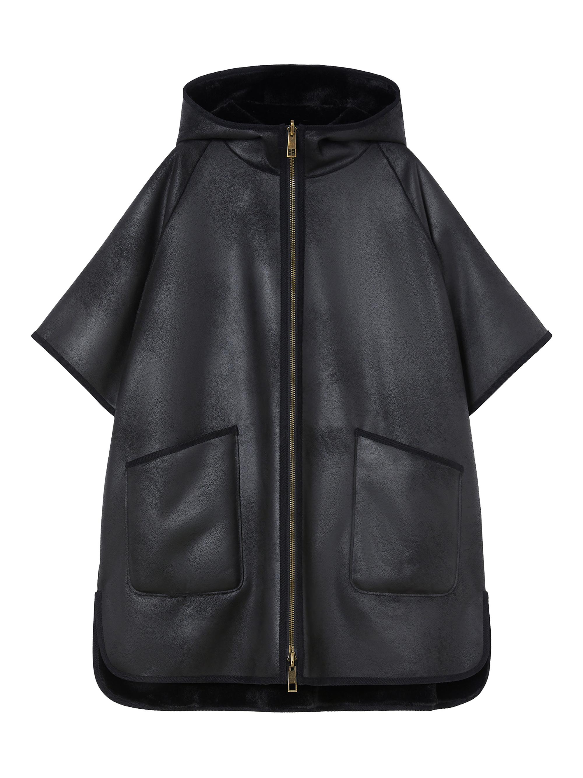 Bibiy ♡ MELINDA CAPE BLACK ⚫️ Elevate your Jirai Kei look with this must-have furry hooded