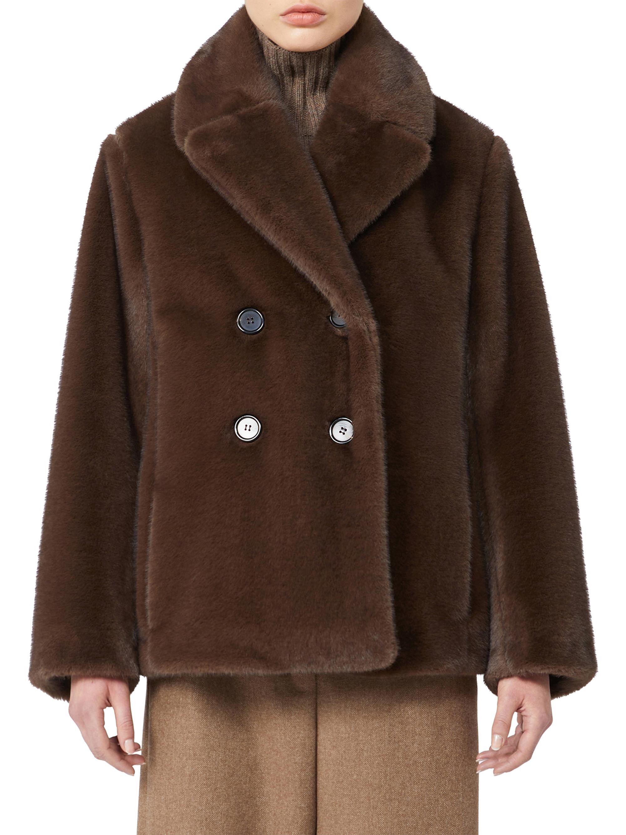 Max Mara Double Breasted Jacket with a Fluffy Texture | Saks Fifth