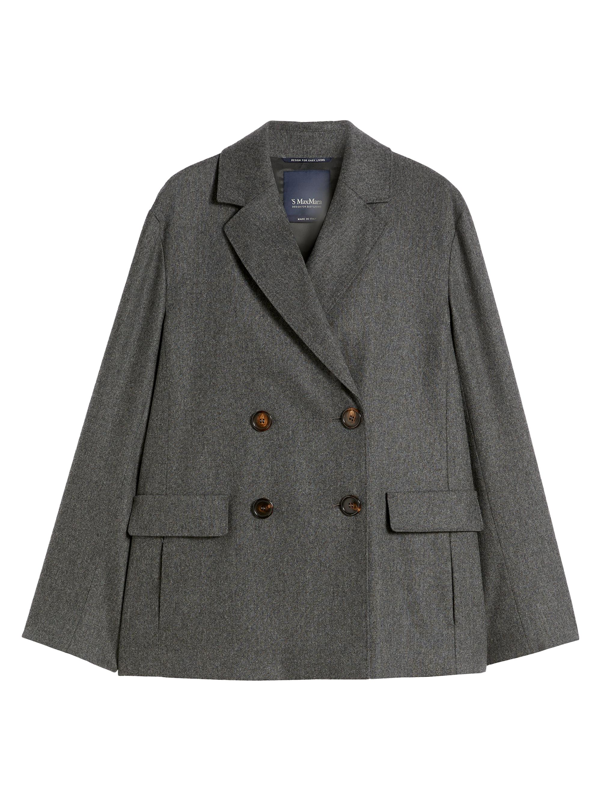 Max Mara Women's Double Breasted Flannel Blazer - Medium Grey