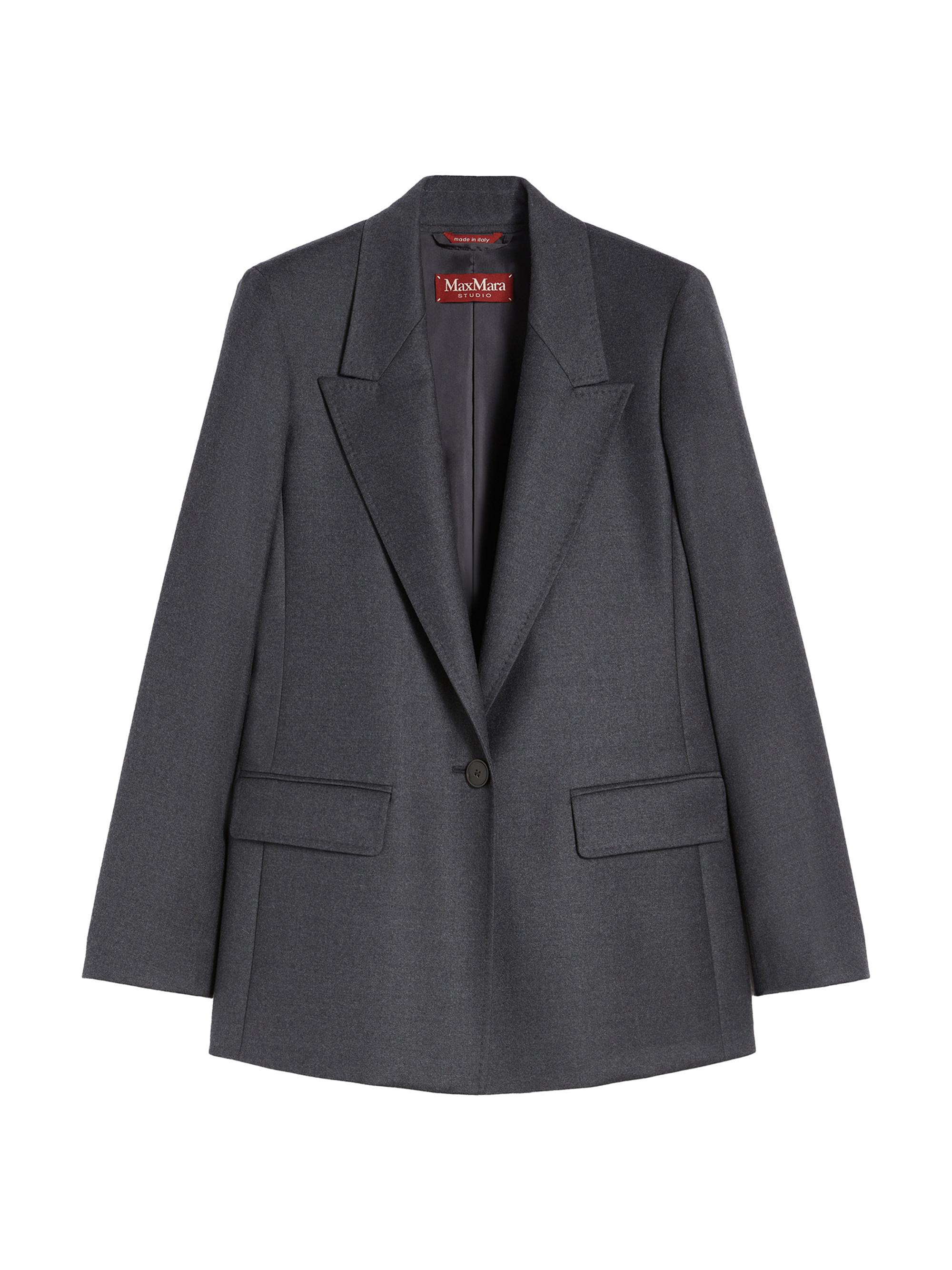 Max Mara Women's Regular Fit Flannel Blazer - Dark Grey Melange