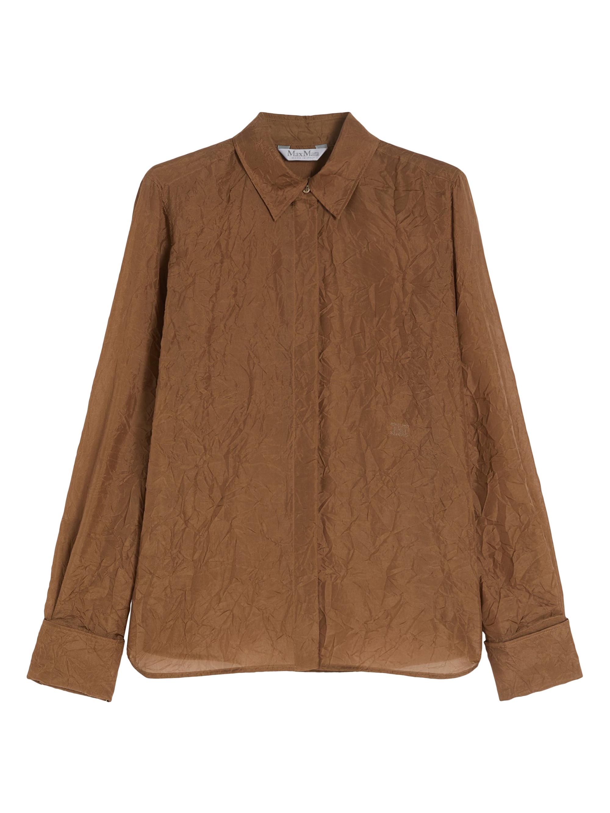Max Mara Women's Silk Canvas Shirt - Hazelnut Brown