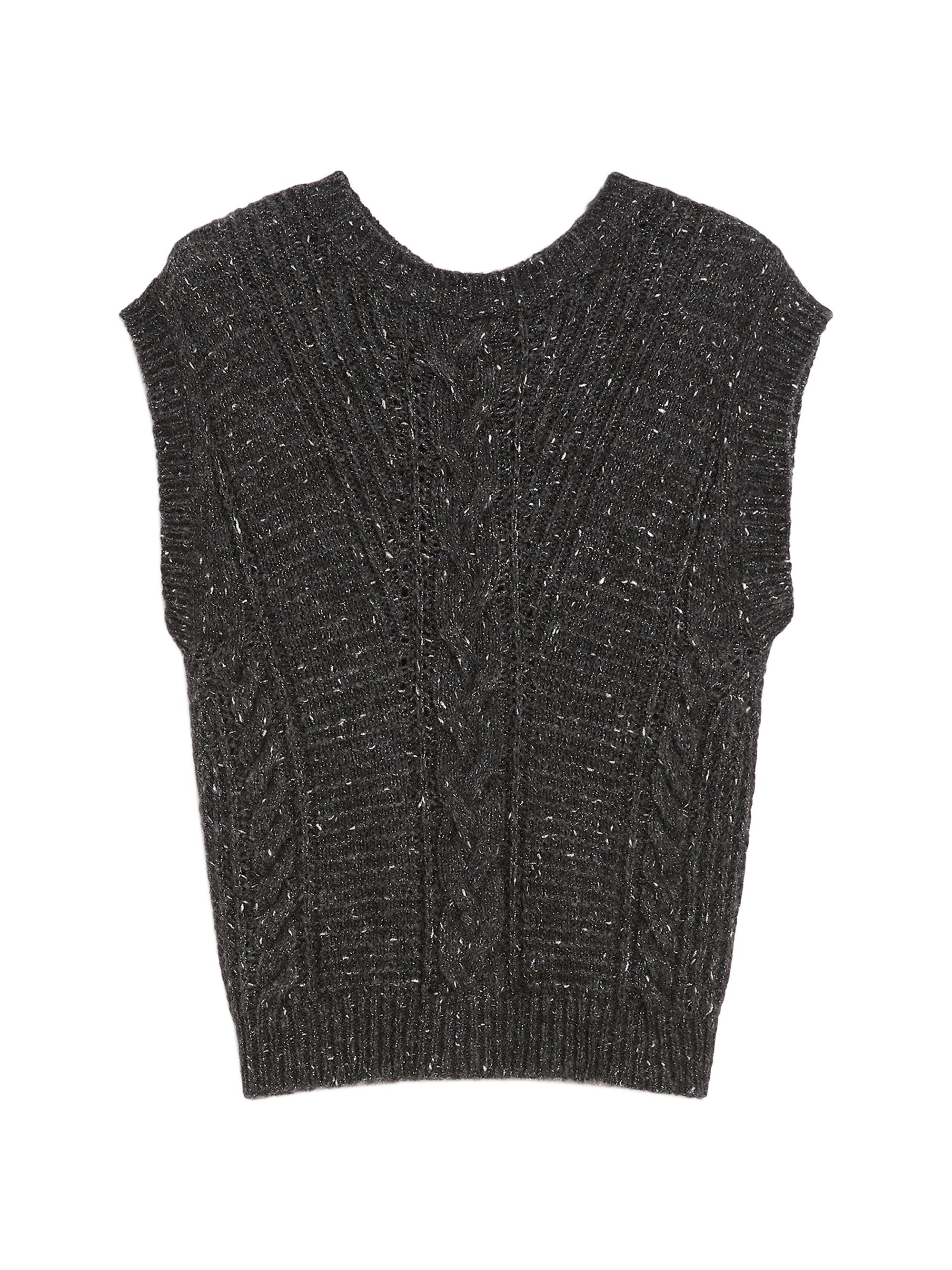 Max Mara Women's Alpaca and Lurex Gilet - Dark Grey Lurex