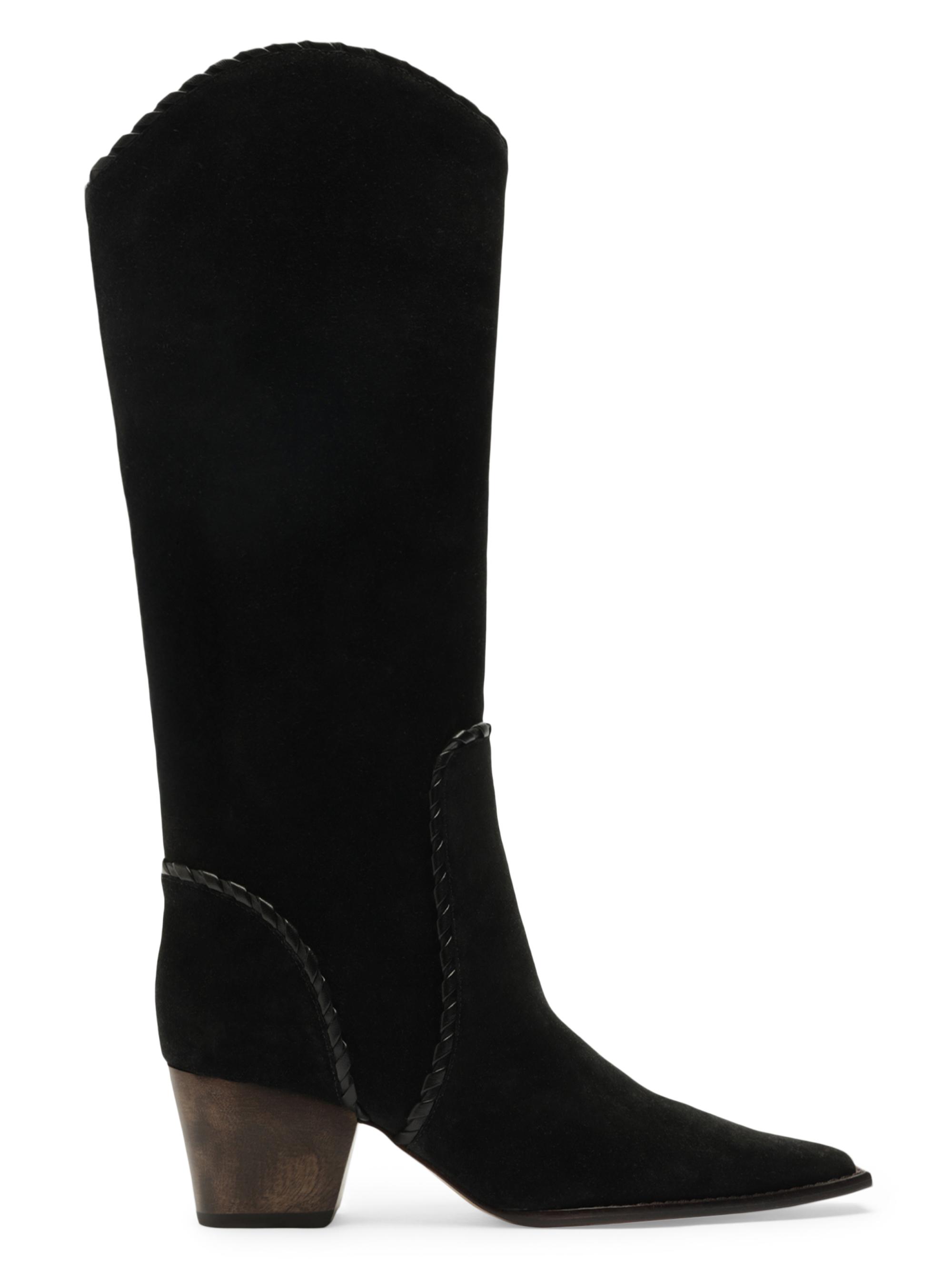 Alexandre Birman Women's Victoria Saddle 60MM Suede Knee-High Boots - Black