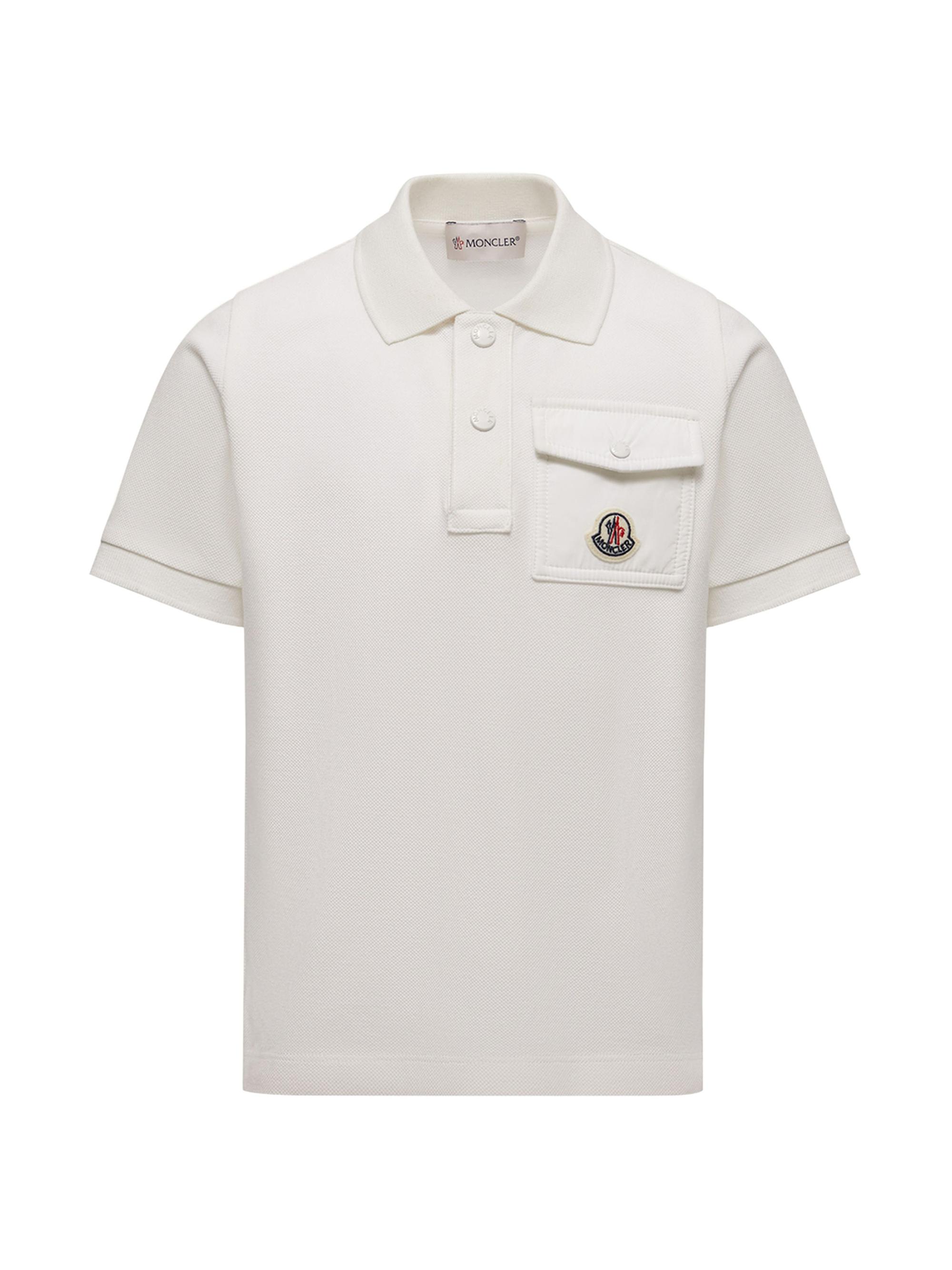 Moncler Little Boy's & Boy's Polo Shirt in Cotton Piquet - White