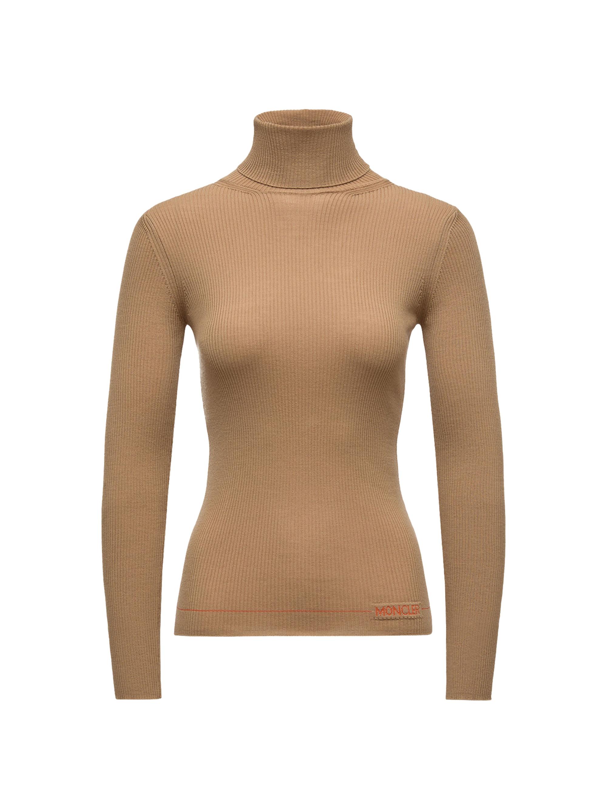 Moncler Women's Turtleneck Sweater in Wool - Brown