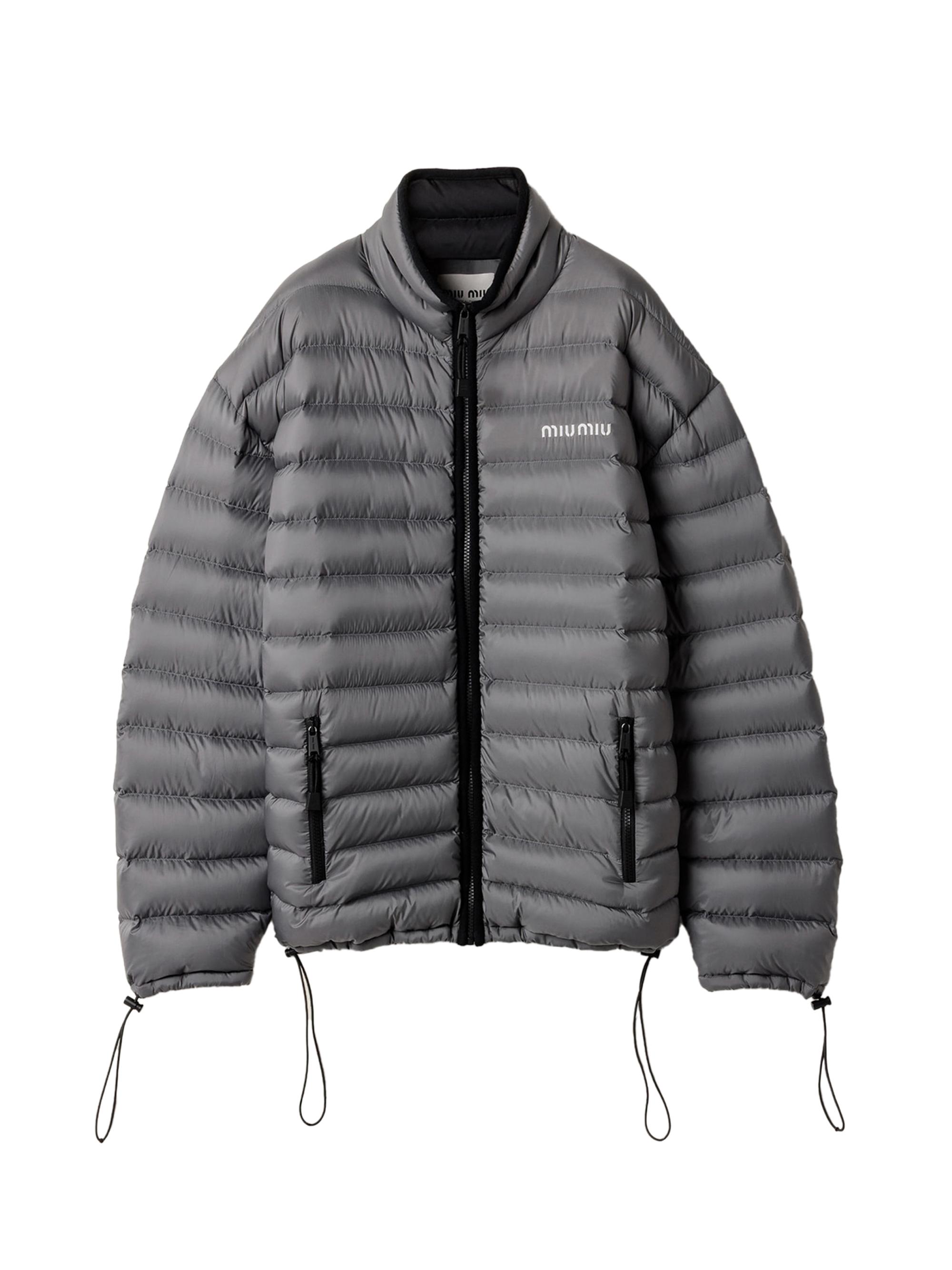 Miu Miu Women's Lightweight Pongé Down Jacket - Grey