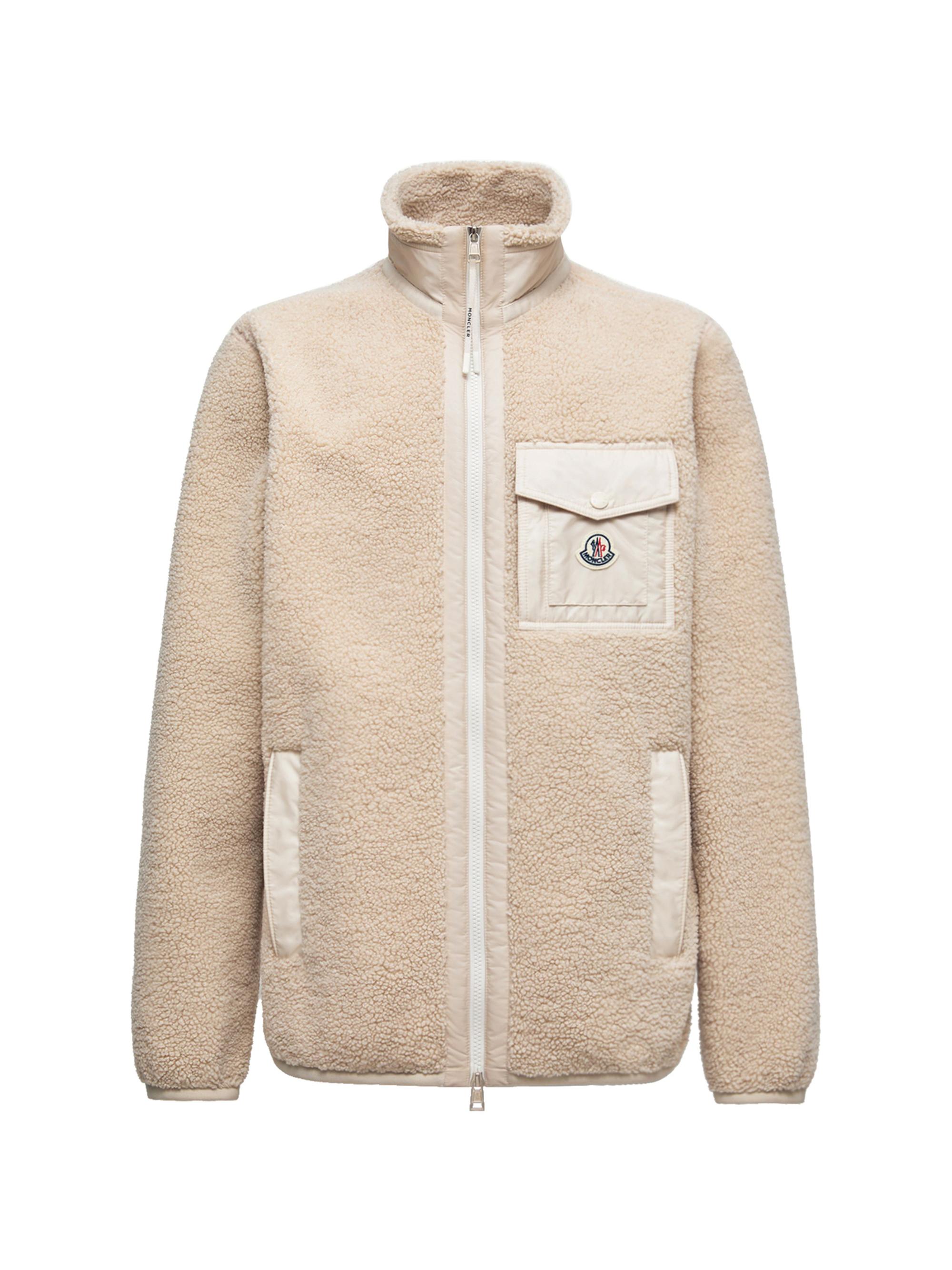 Moncler Men's Zip-Up Sweatshirt in Teddy - Light Beige