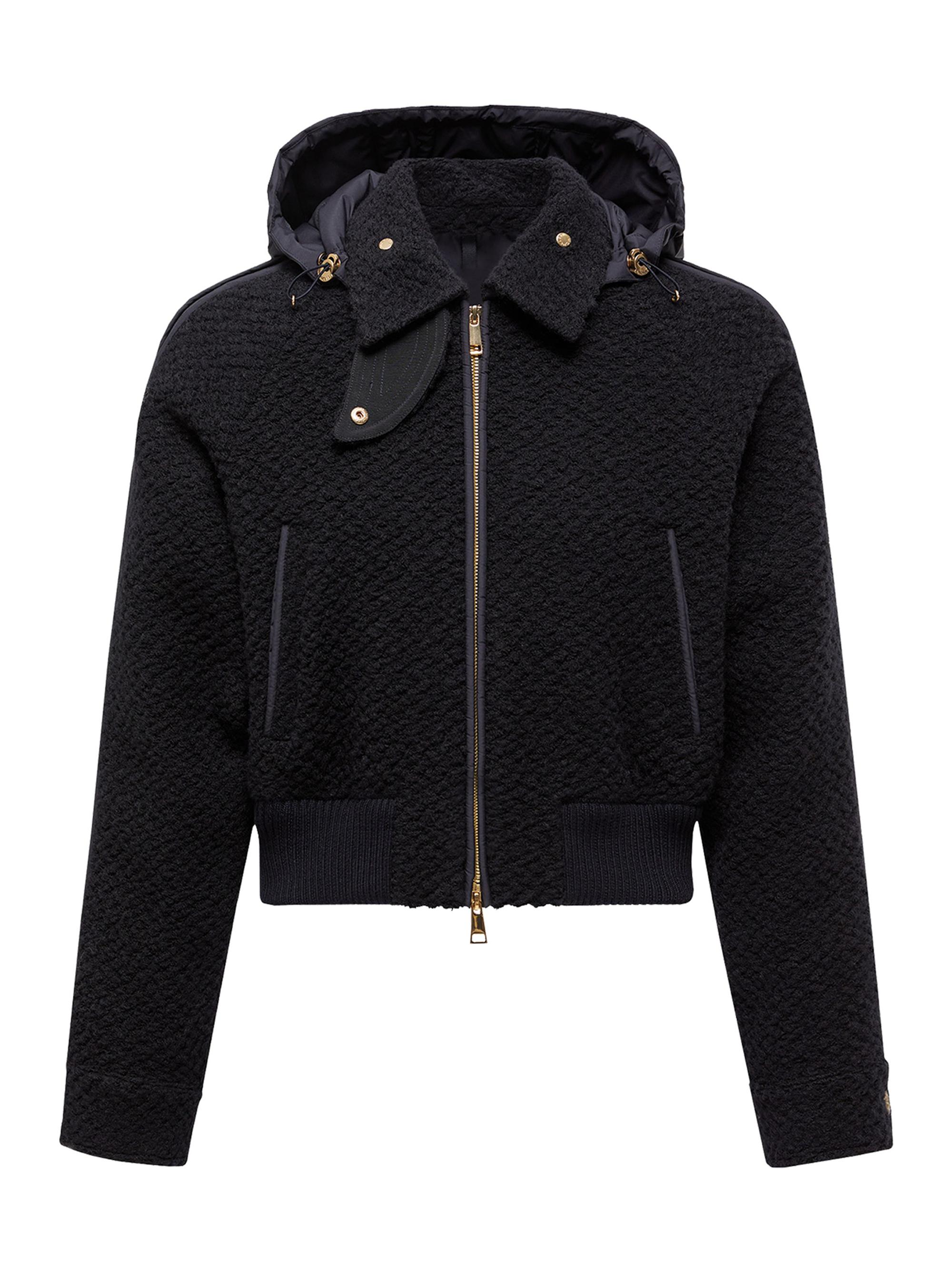 Moncler Women's Juvigny Puffer Jacket in Wool Boucle - Navy Blue
