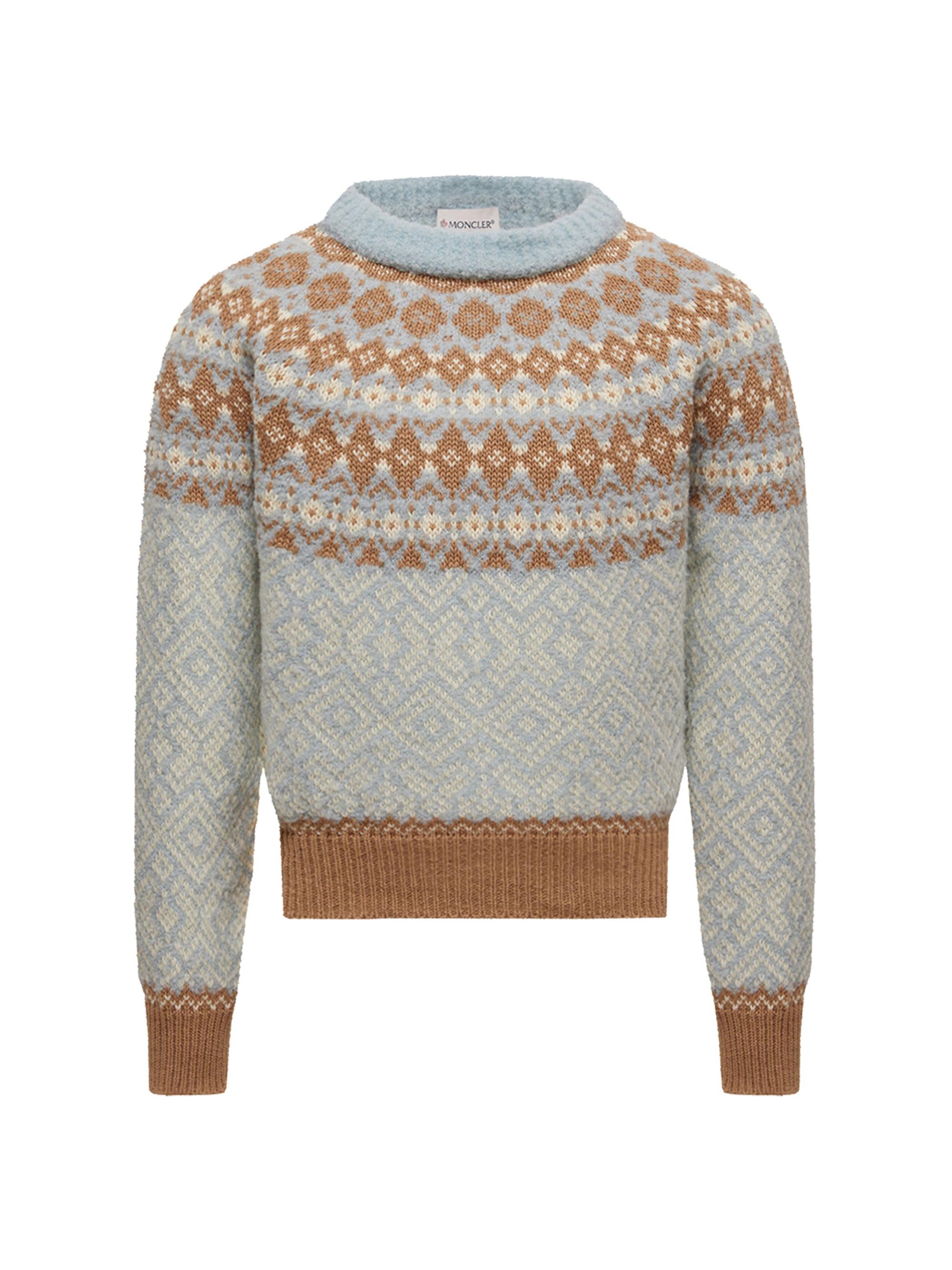 Moncler Little Girl's & Girl's Sweater in Bouclé Wool Blend - Light Blue