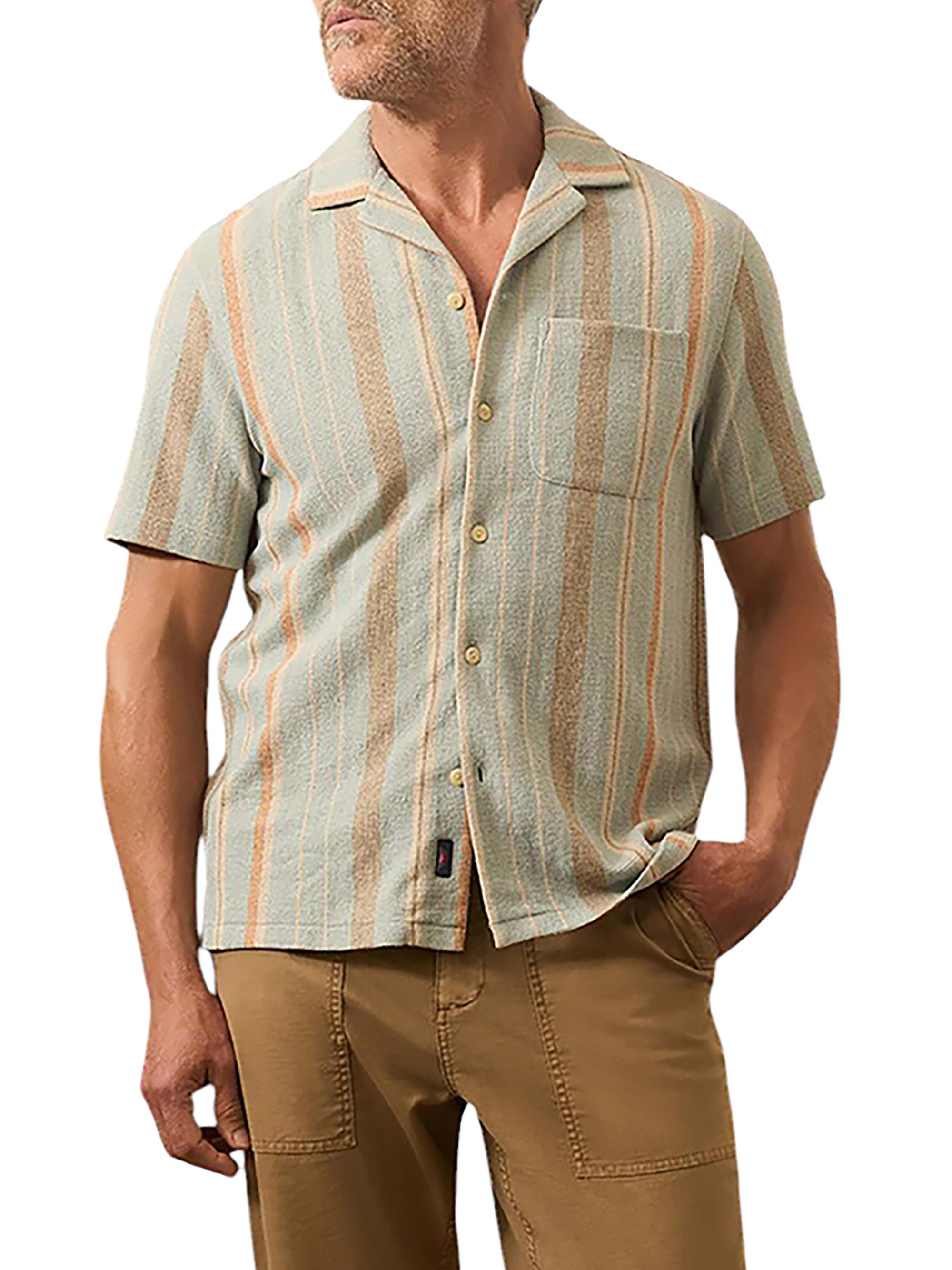 Faherty Brand Men's Oasis Striped Knit Shirt - Sequoia Lake Stripe