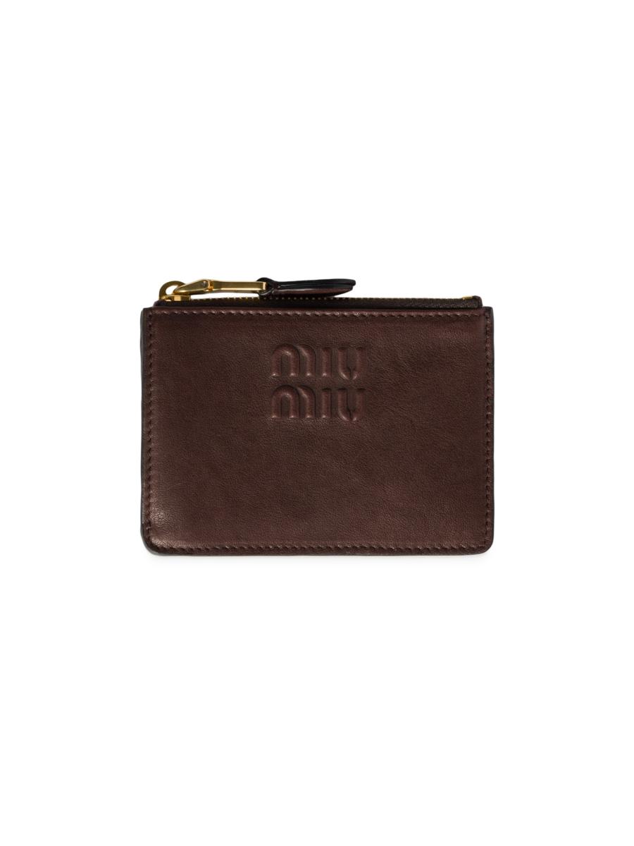 カードケース・名刺入れ MIU MIU Nappa Leather Card Holder 5MC076 AFPP F098L Miu Miu Nappa Leather Card Holder | Saks Fifth Avenue