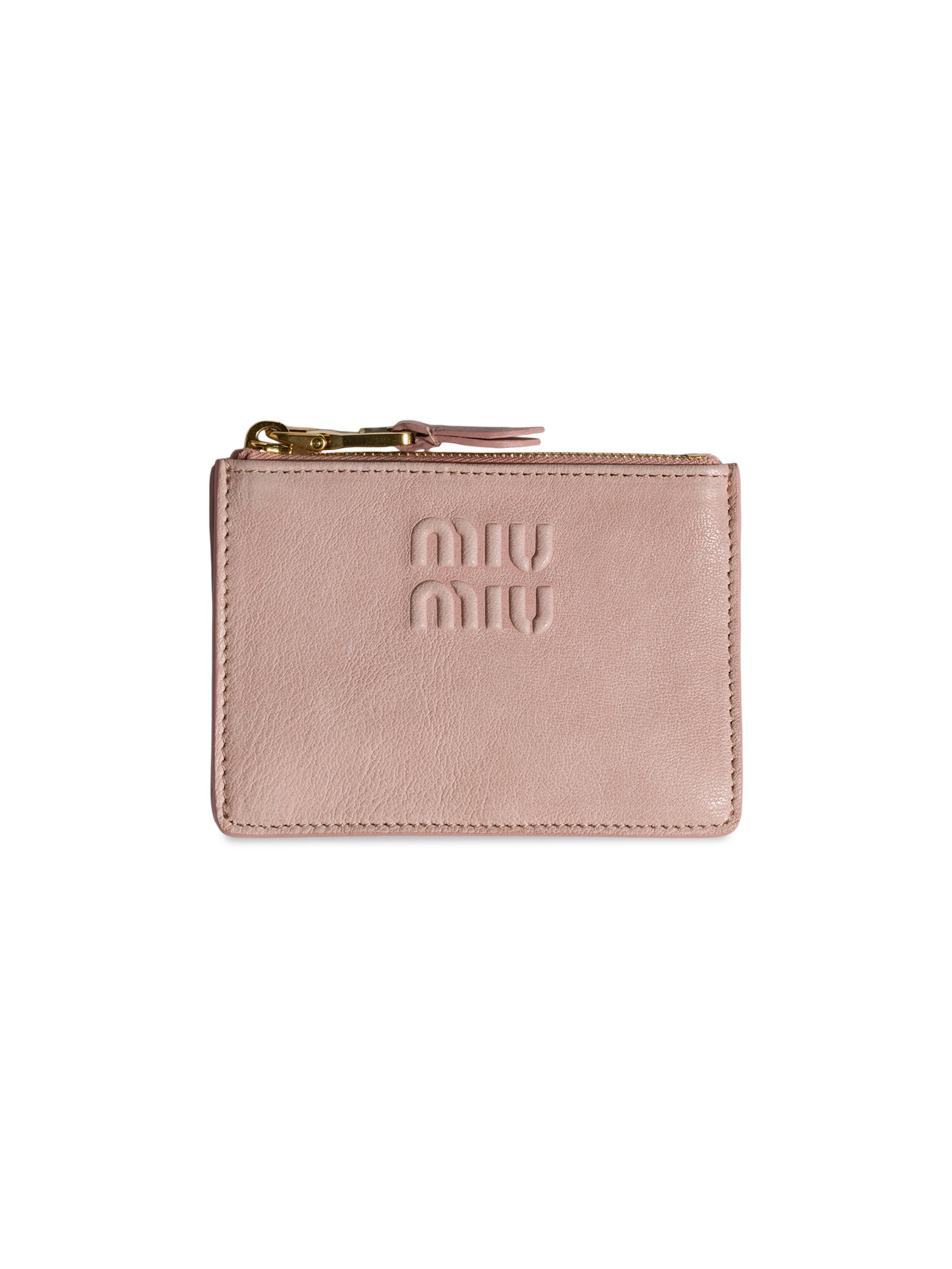 Miu Miu Women's Nappa Leather Card Holder - Pink