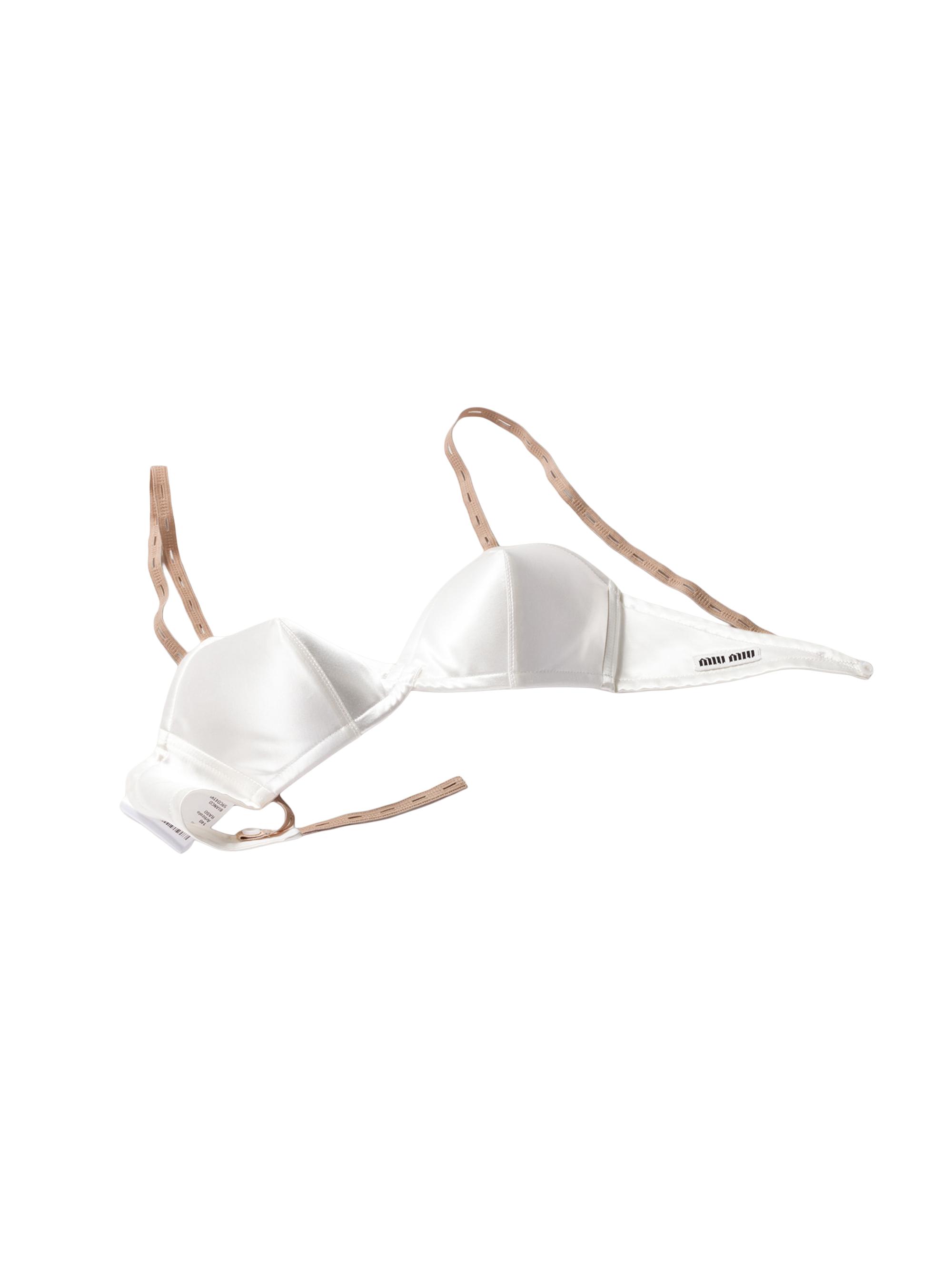 Miu Miu Women's Satin Bra Top - White