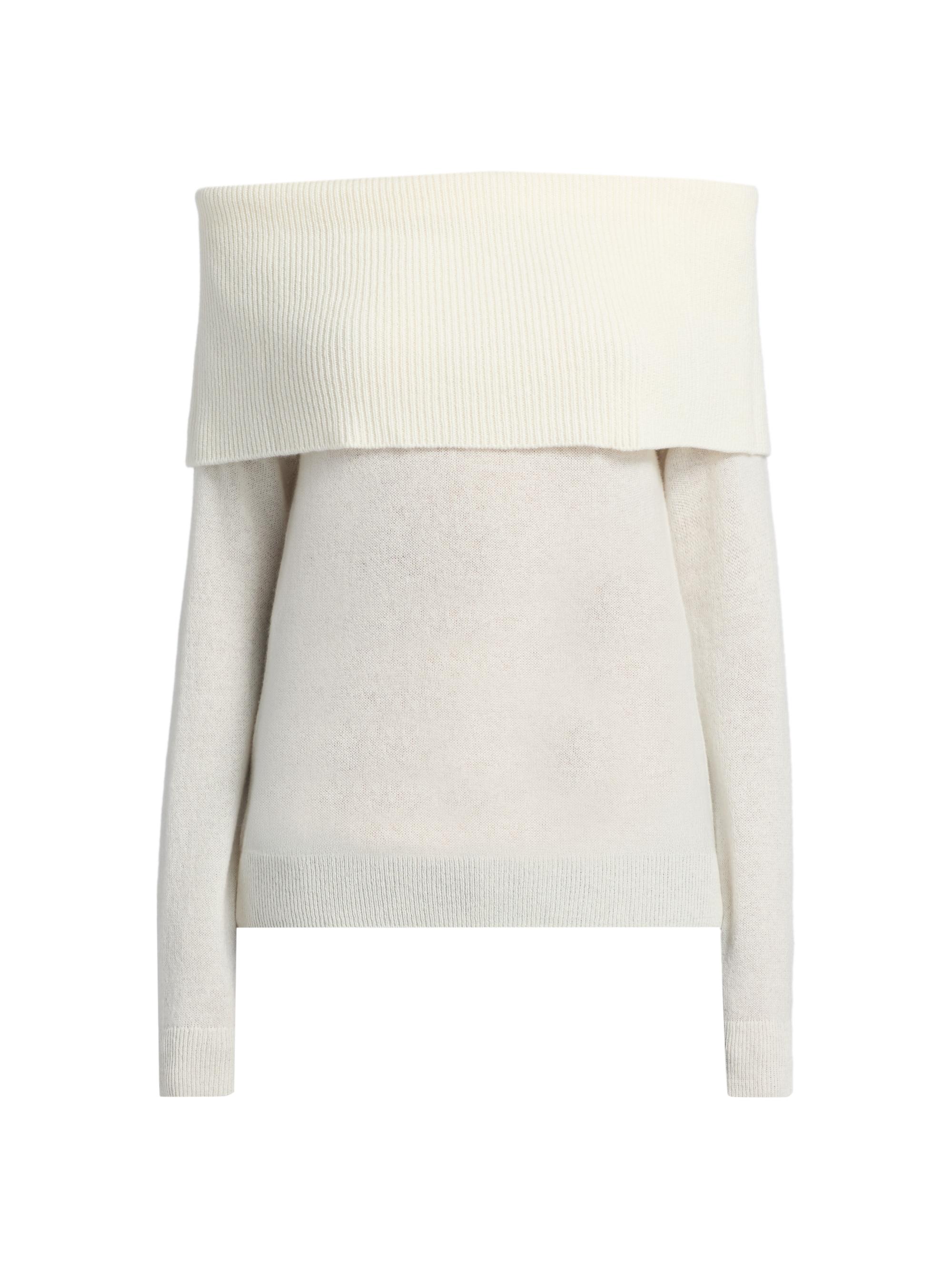 Saks Fifth Avenue Women's Cashmere Off-The-Shoulder Sweater - Frost White