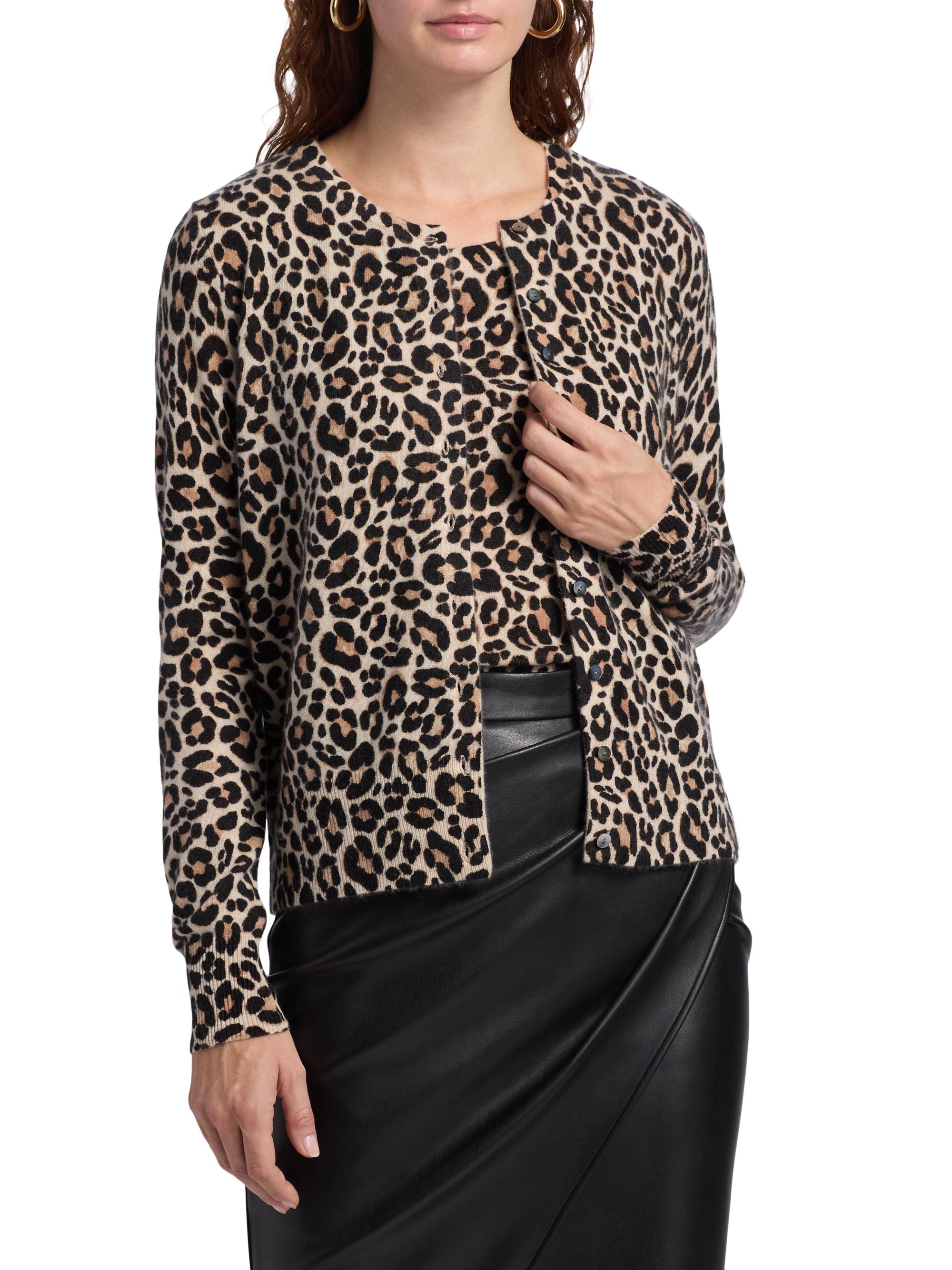 Saks Fifth Avenue Leopard-Print Cashmere Cardigan | Saks Fifth Avenue