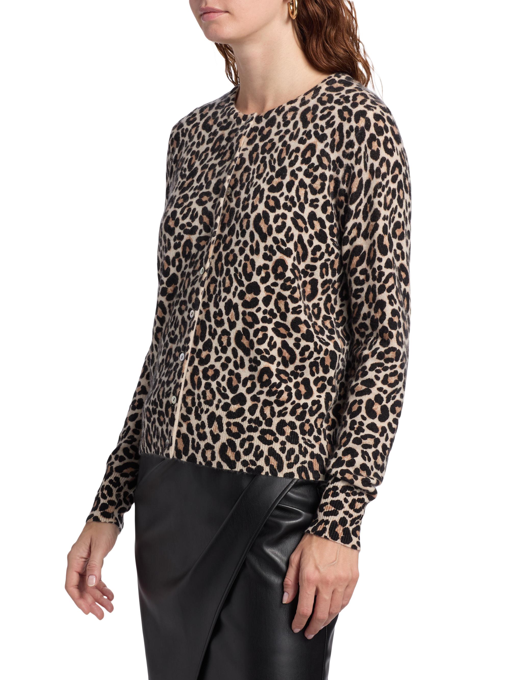 Saks Fifth Avenue Leopard-Print Cashmere Cardigan | Saks Fifth Avenue