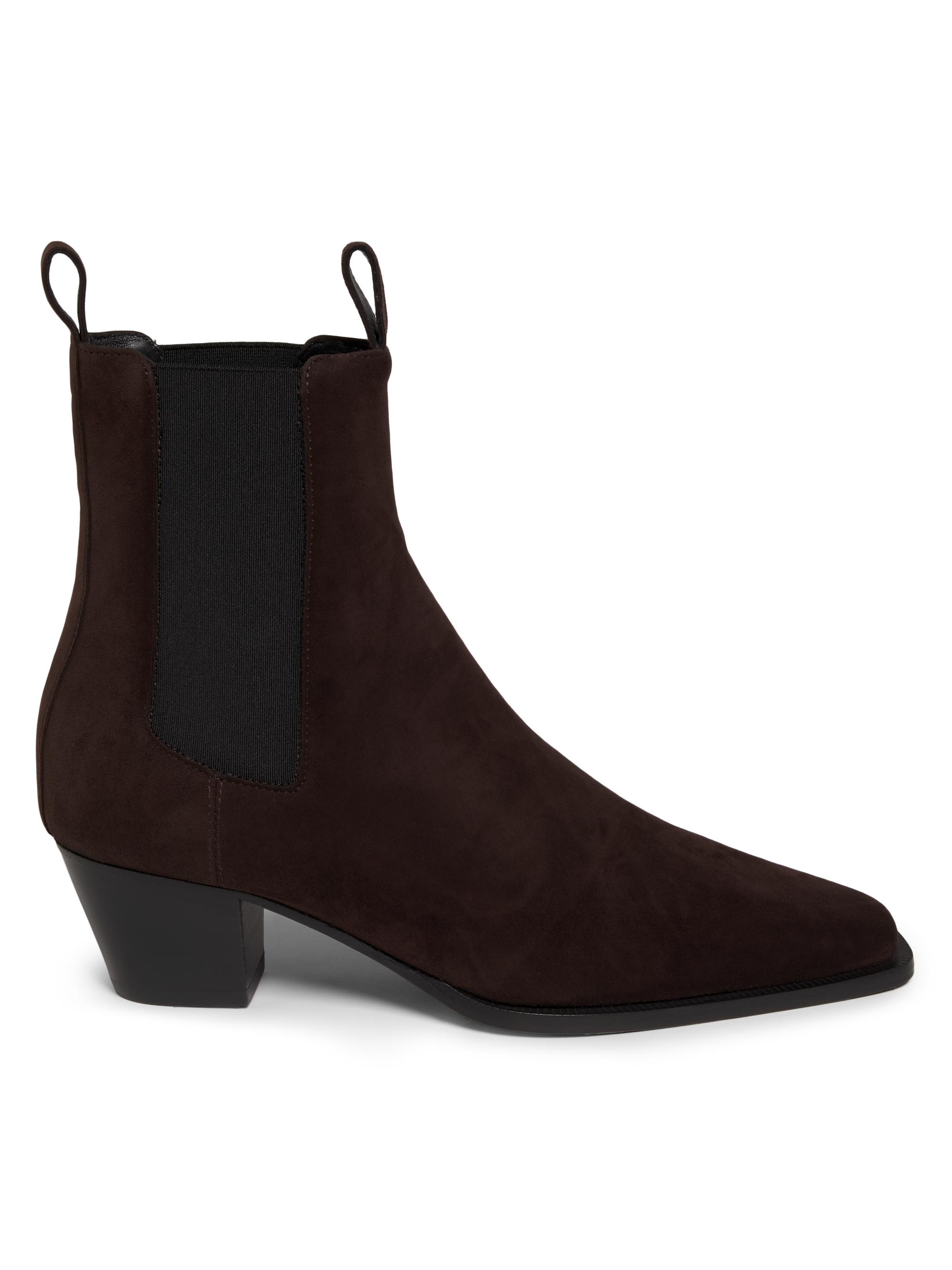 Toteme Women's City 55MM Suede Ankle Boots - Dark Brown